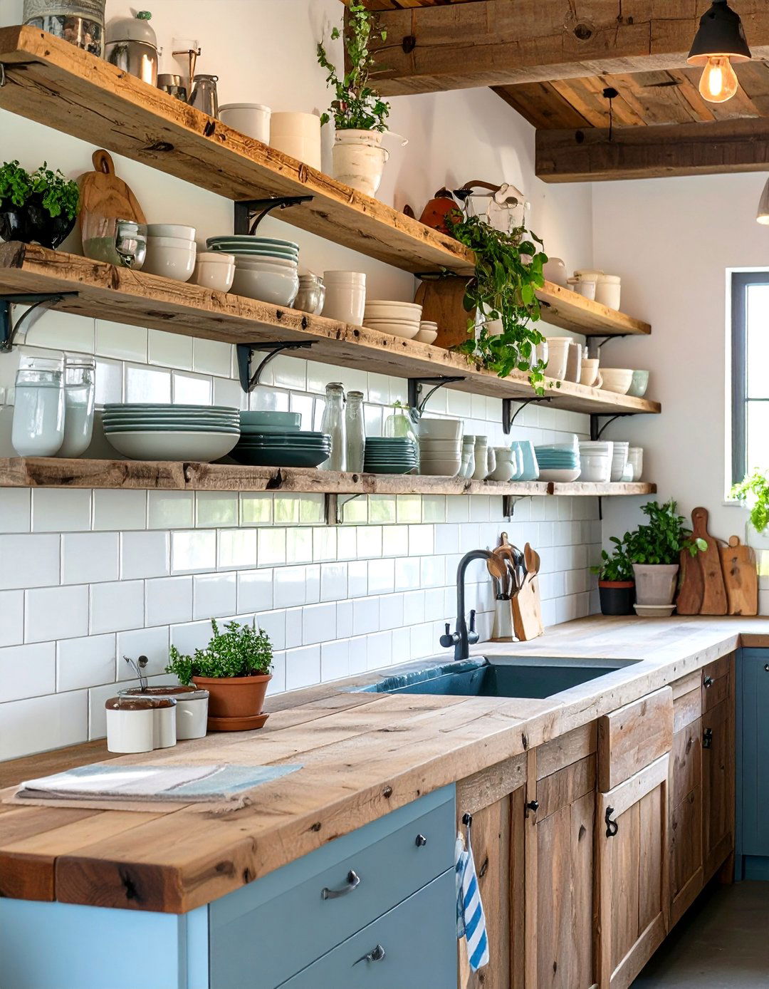 The Open Shelving Kitchen - 30 barndominium kitchen ideas