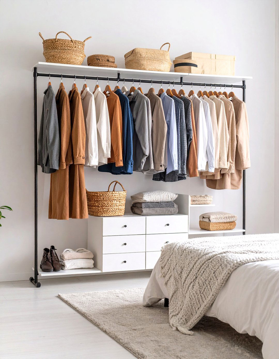 The Open Wardrobe Wall - 30 diy closet organizer ideas