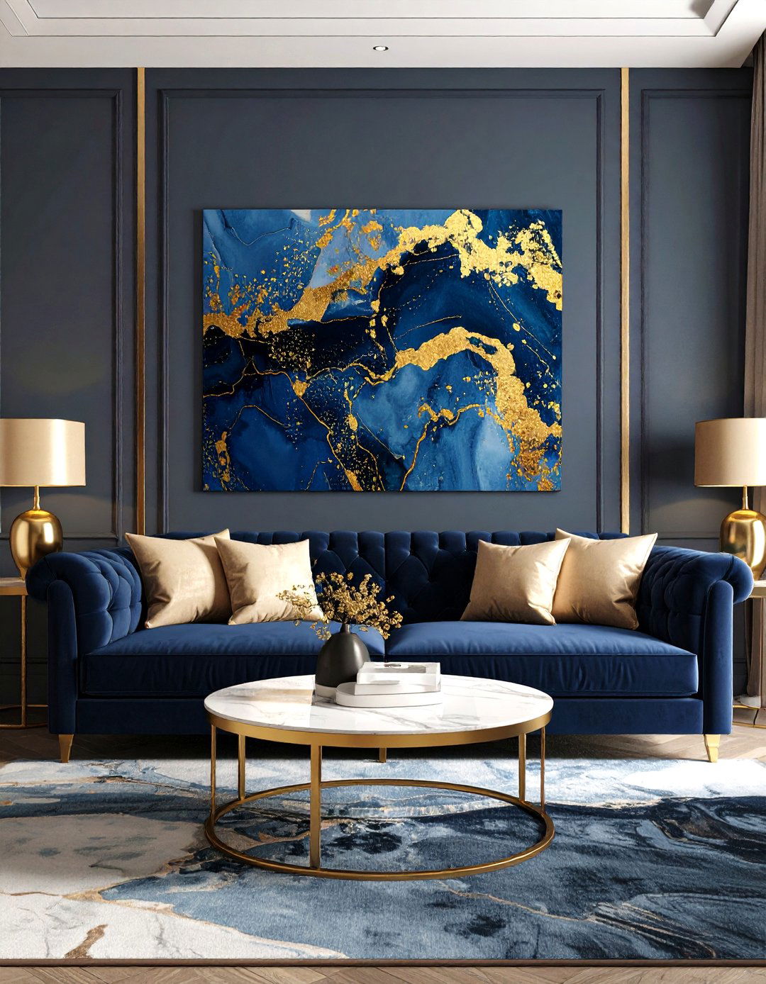 The Opulence of Gold Leaf Art - 30 living room art ideas