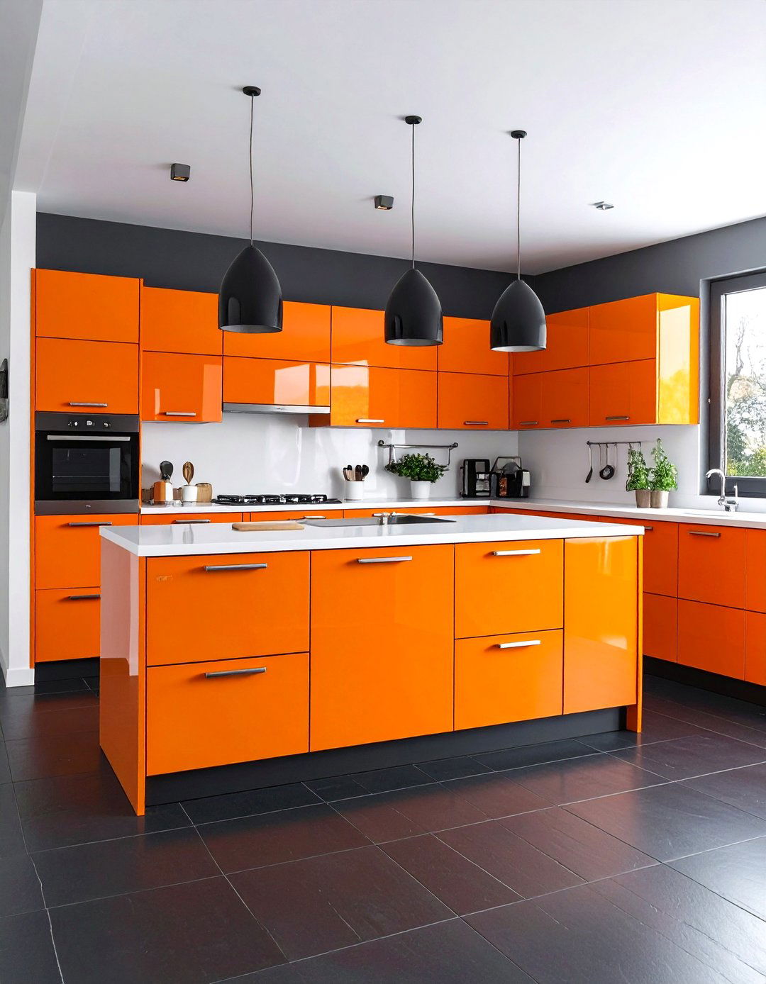 The Orange Lacquer Kitchen - 30 1970s interior design ideas