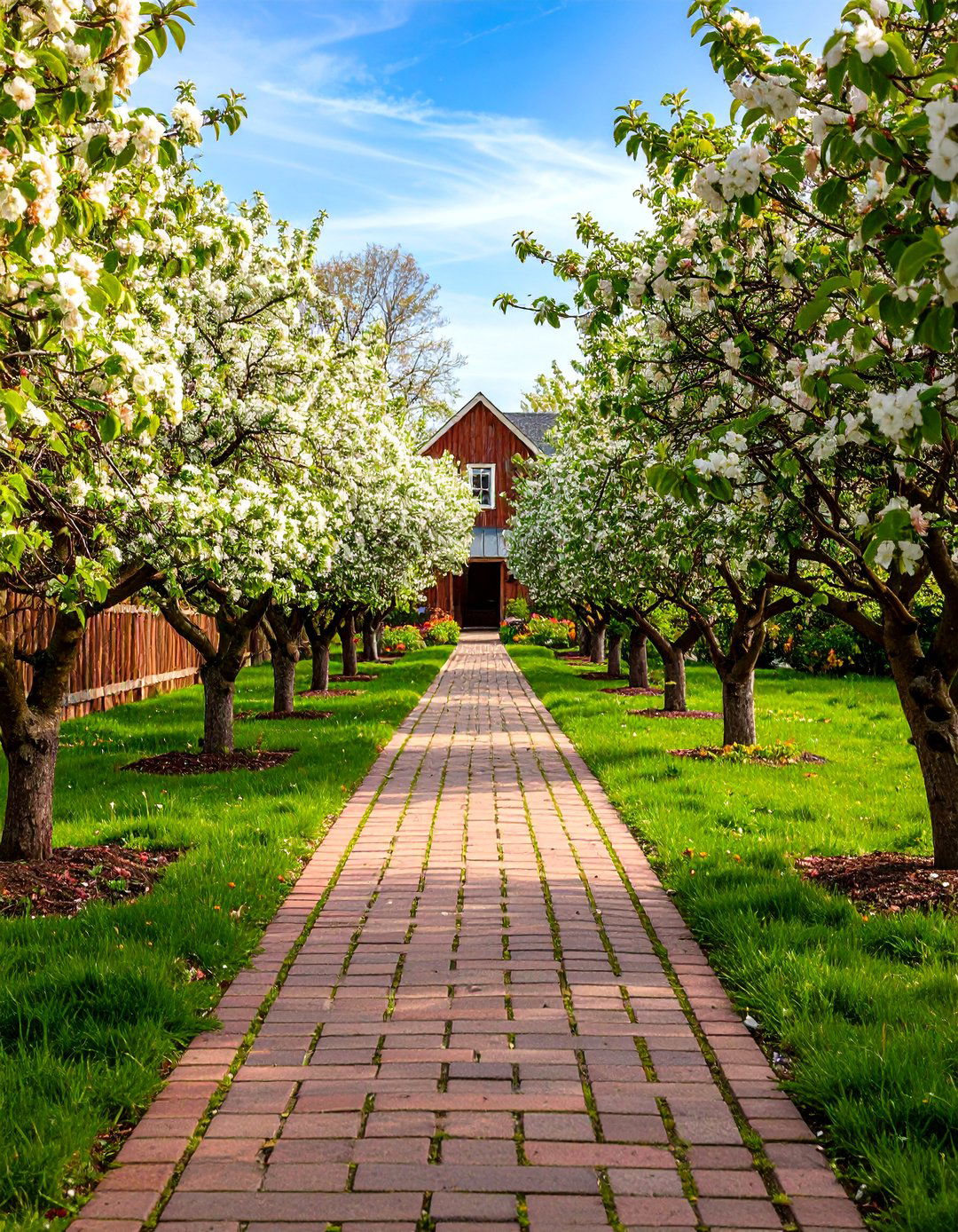 The Orchard Walkway - 30 farmhouse landscaping ideas