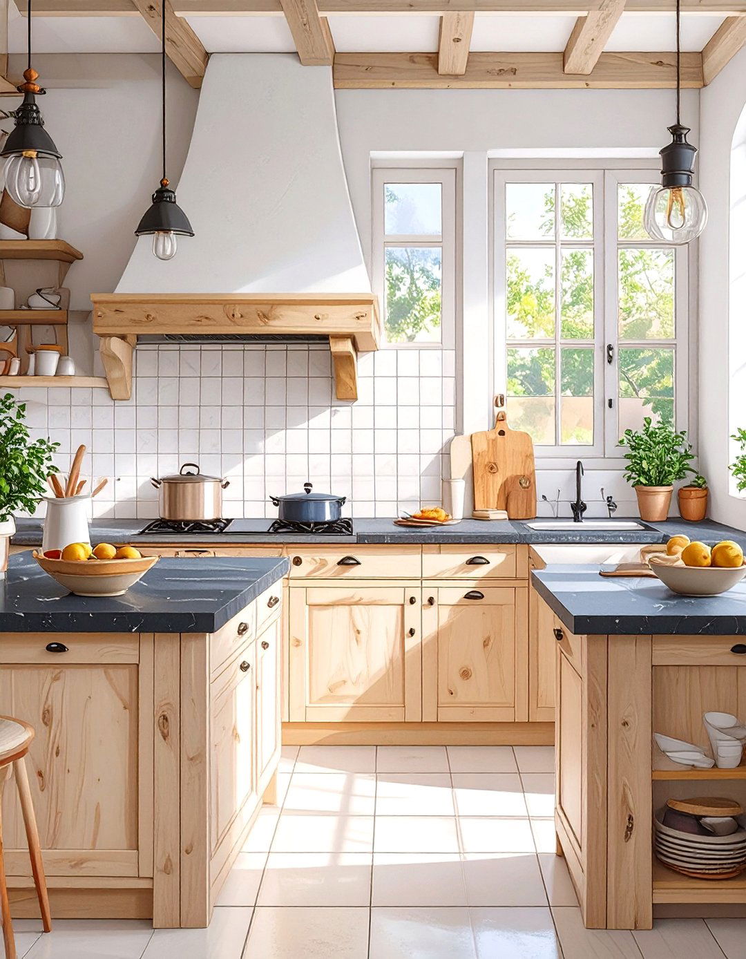 The Organic Kitchen with Zellige Tiles - 30 backsplash ideas for kitchen