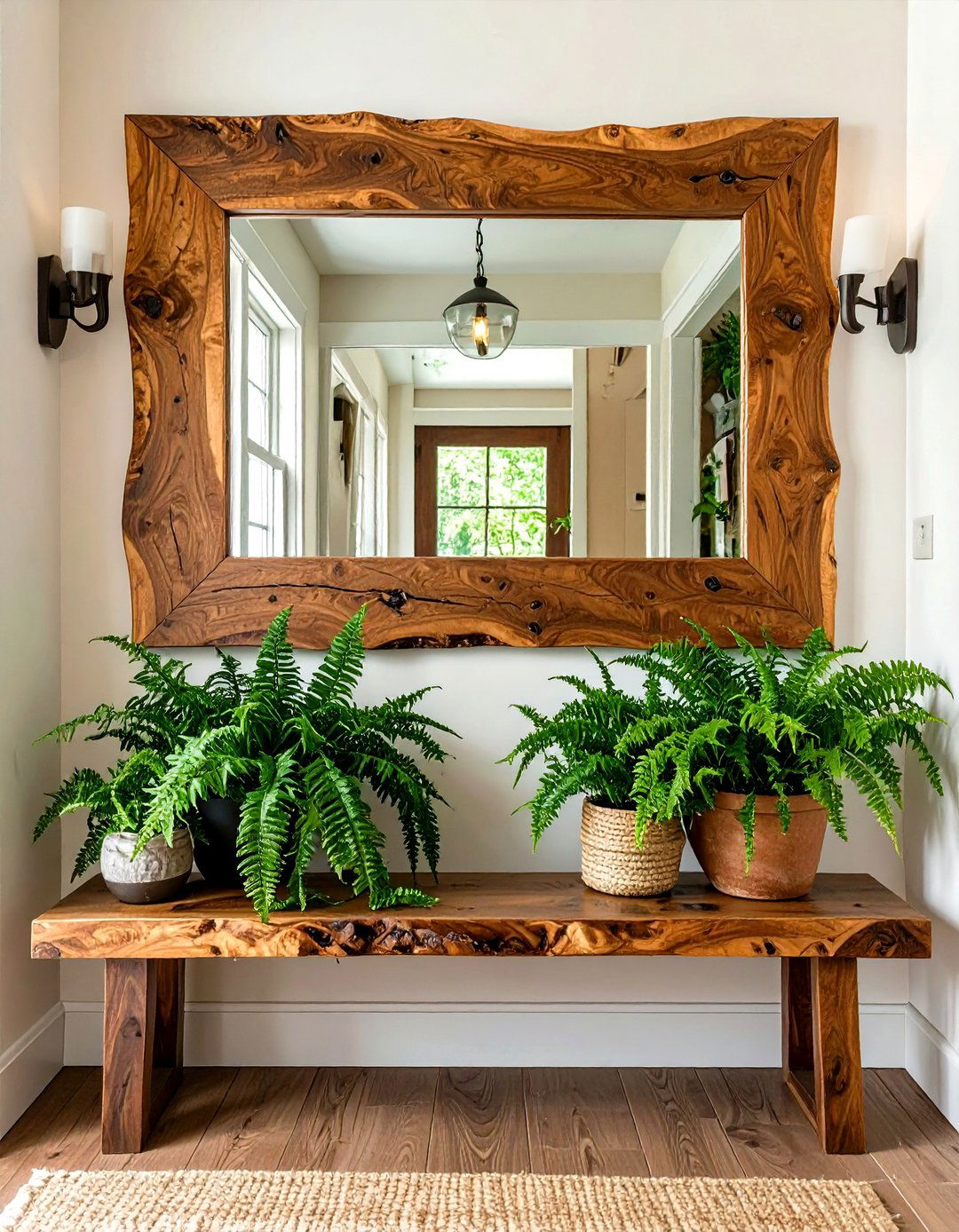 The Organic Wood Frame Entryway Mirror - 30 modern entryway mirror ideas