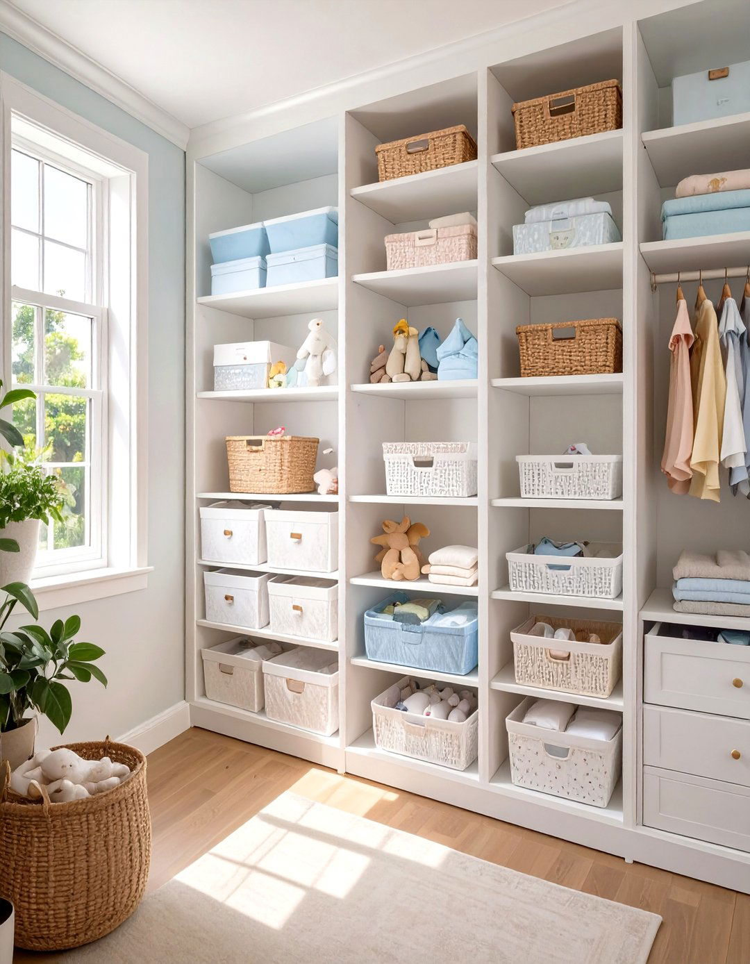 The Organized Cubby System - 30 nursery closet ideas