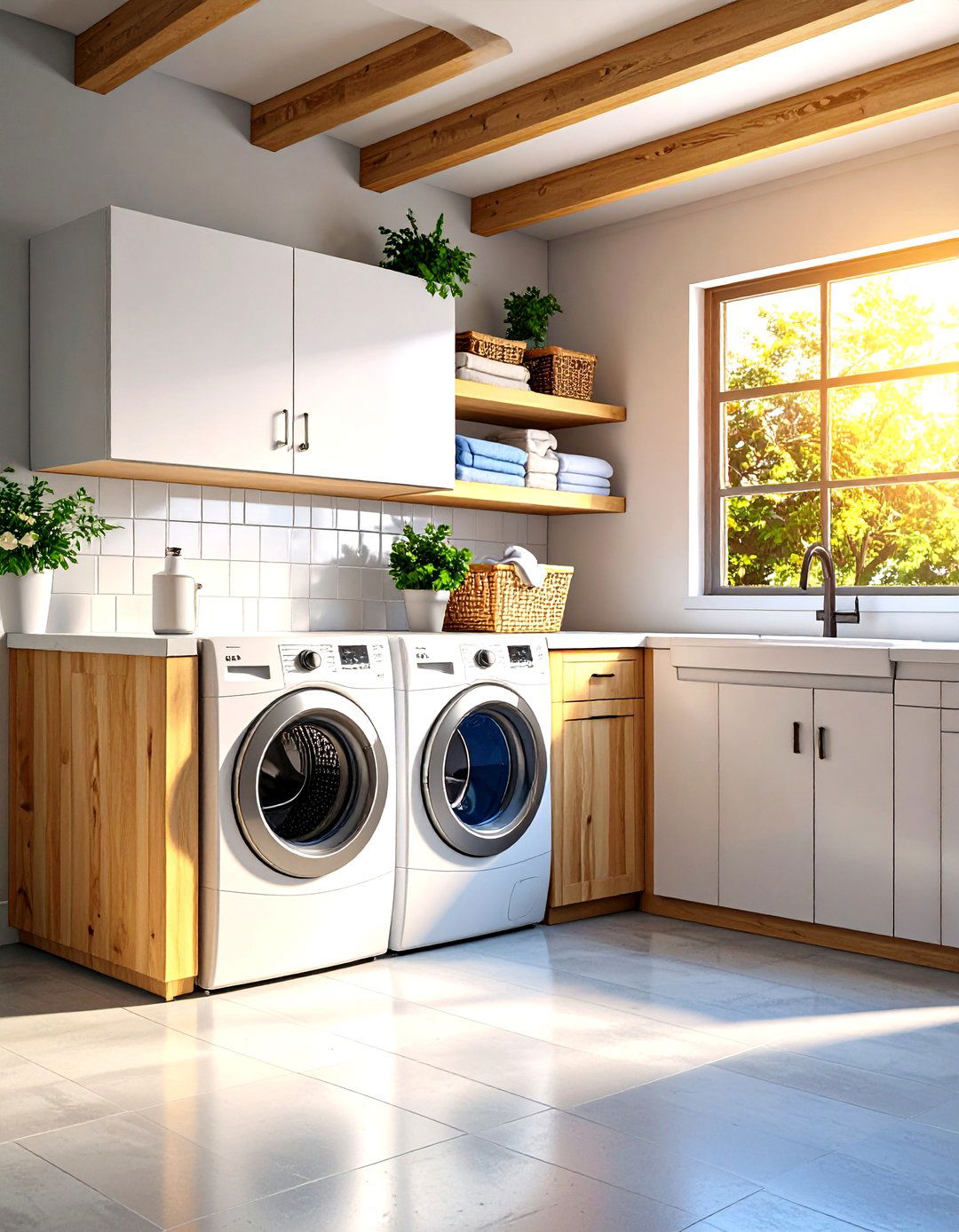 The Organized Garage Laundry Room - 30 laundry room stacked washer dryer ideas
