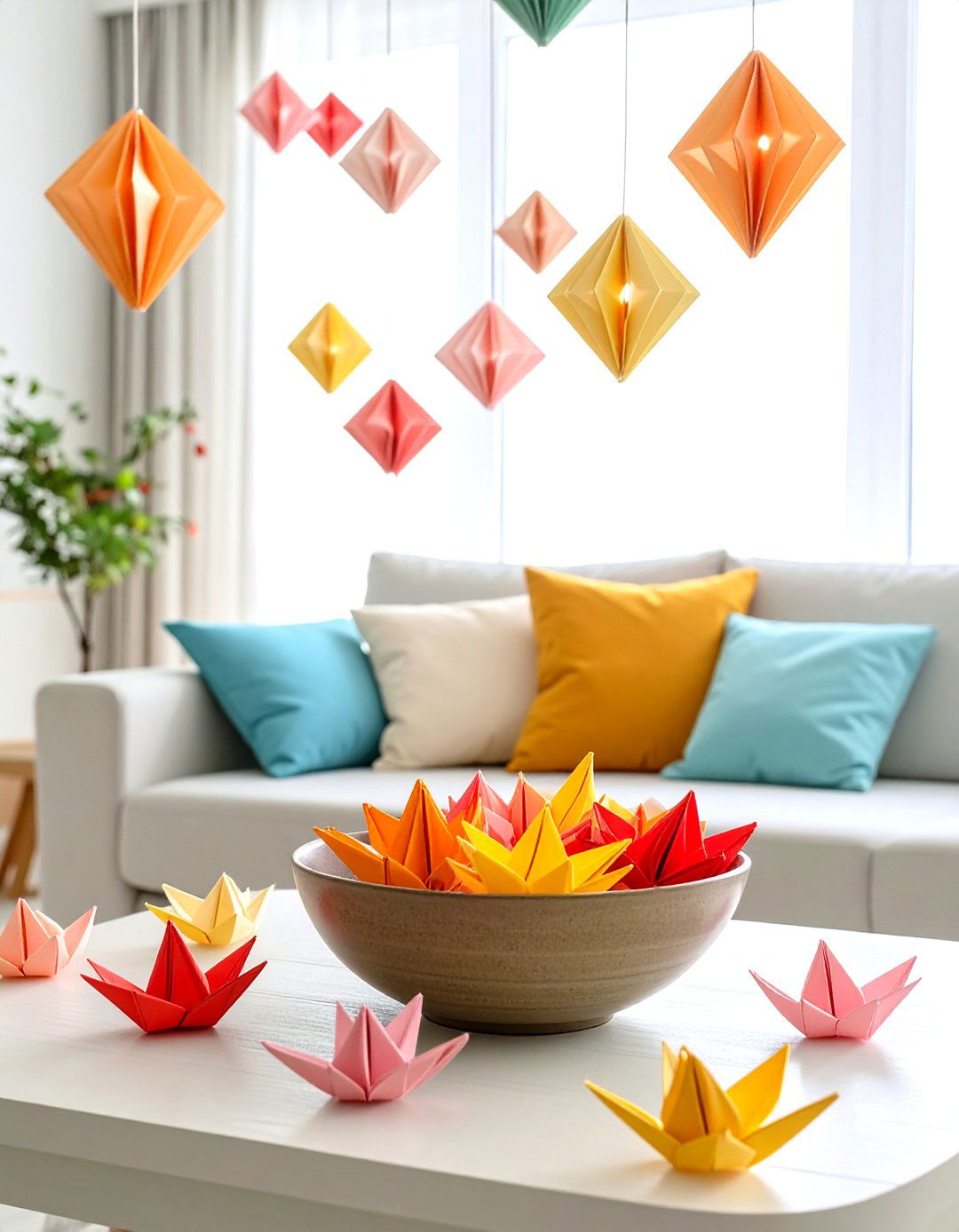 The Origami Artistry - 30 diwali decoration ideas for living room