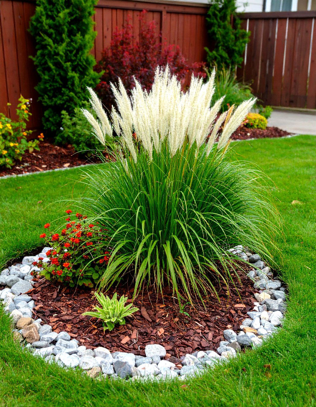 The Ornamental Grass Focal Point - 30 front lawn cheap simple front yard landscaping ideas