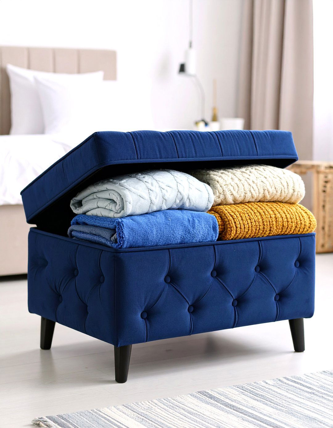 The Ottoman With Hidden Storage - 30 dorm storage ideas