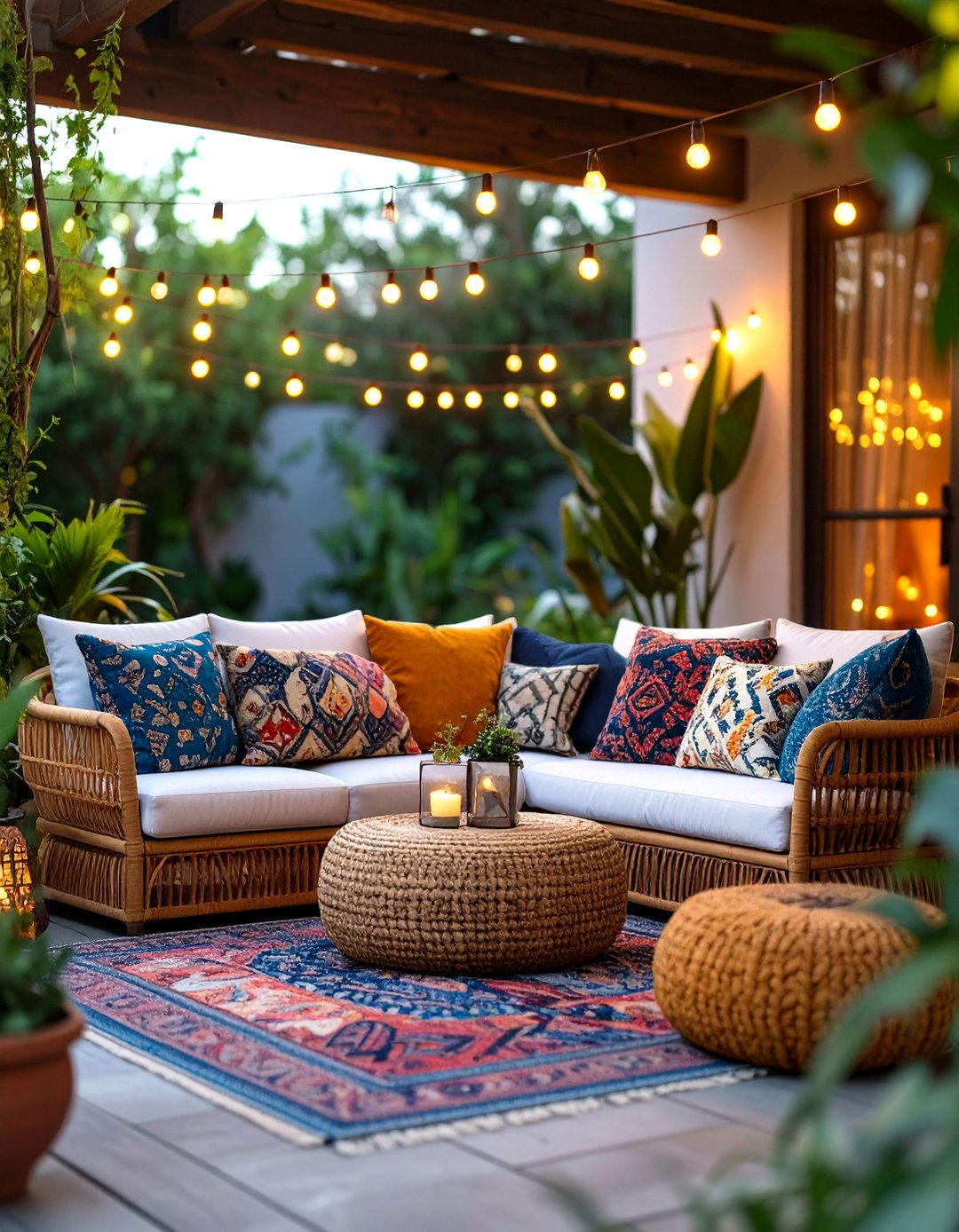 The Outdoor Bohemian Patio Lounge - 30 modern bohemian interior design ideas