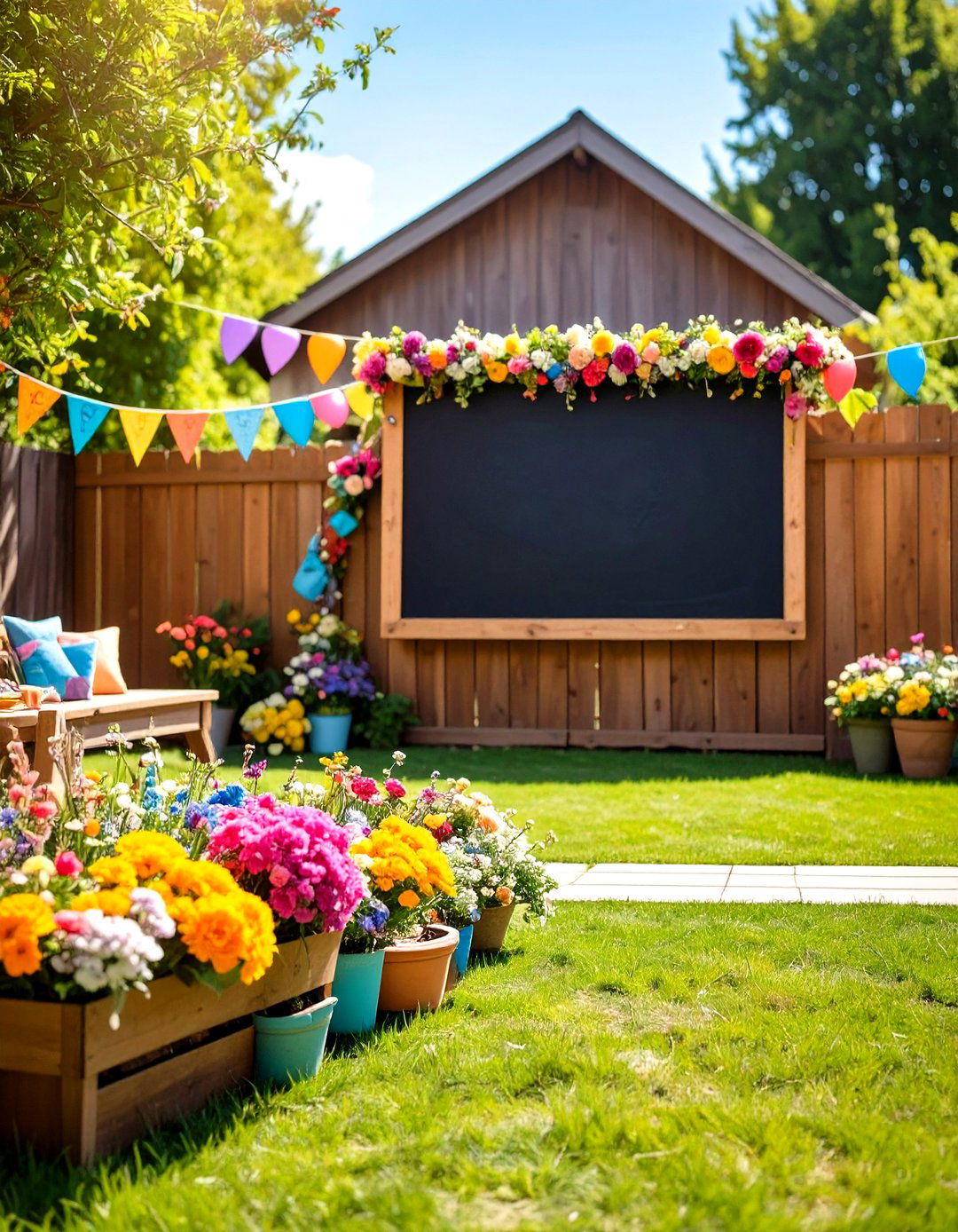 The Outdoor Chalkboard Wall - 30 large backyard ideas on a budget