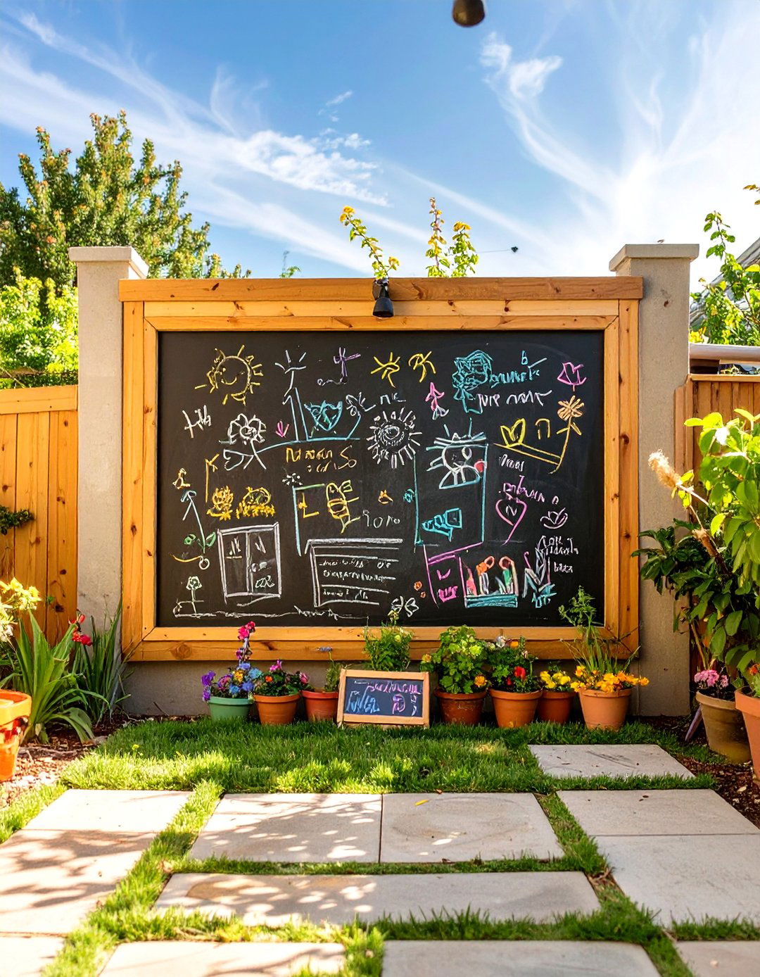 The Outdoor Chalkboard Wall - 30 backyard wall ideas