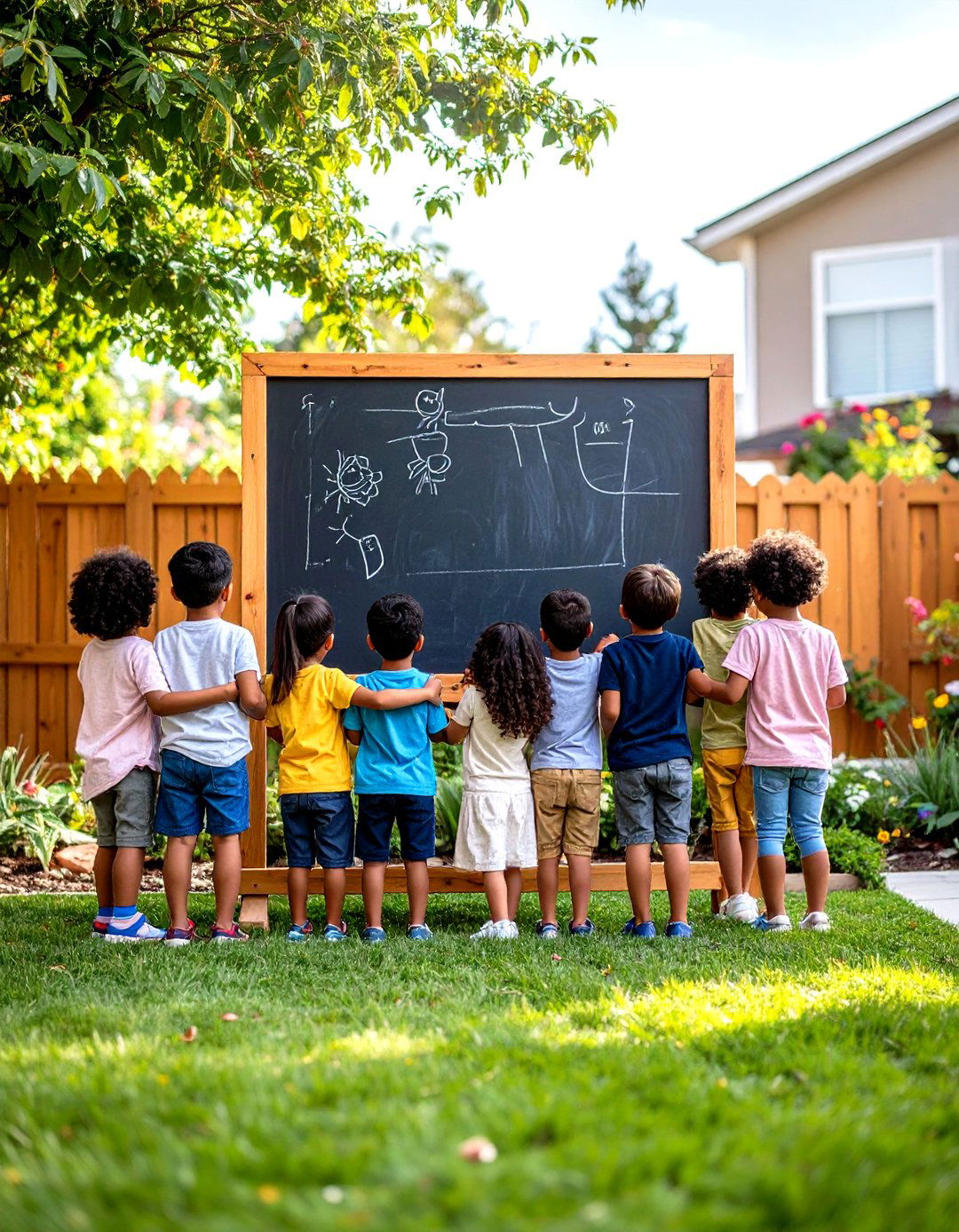 The Outdoor Chalkboard for Kids - 30 inexpensive landscaping ideas