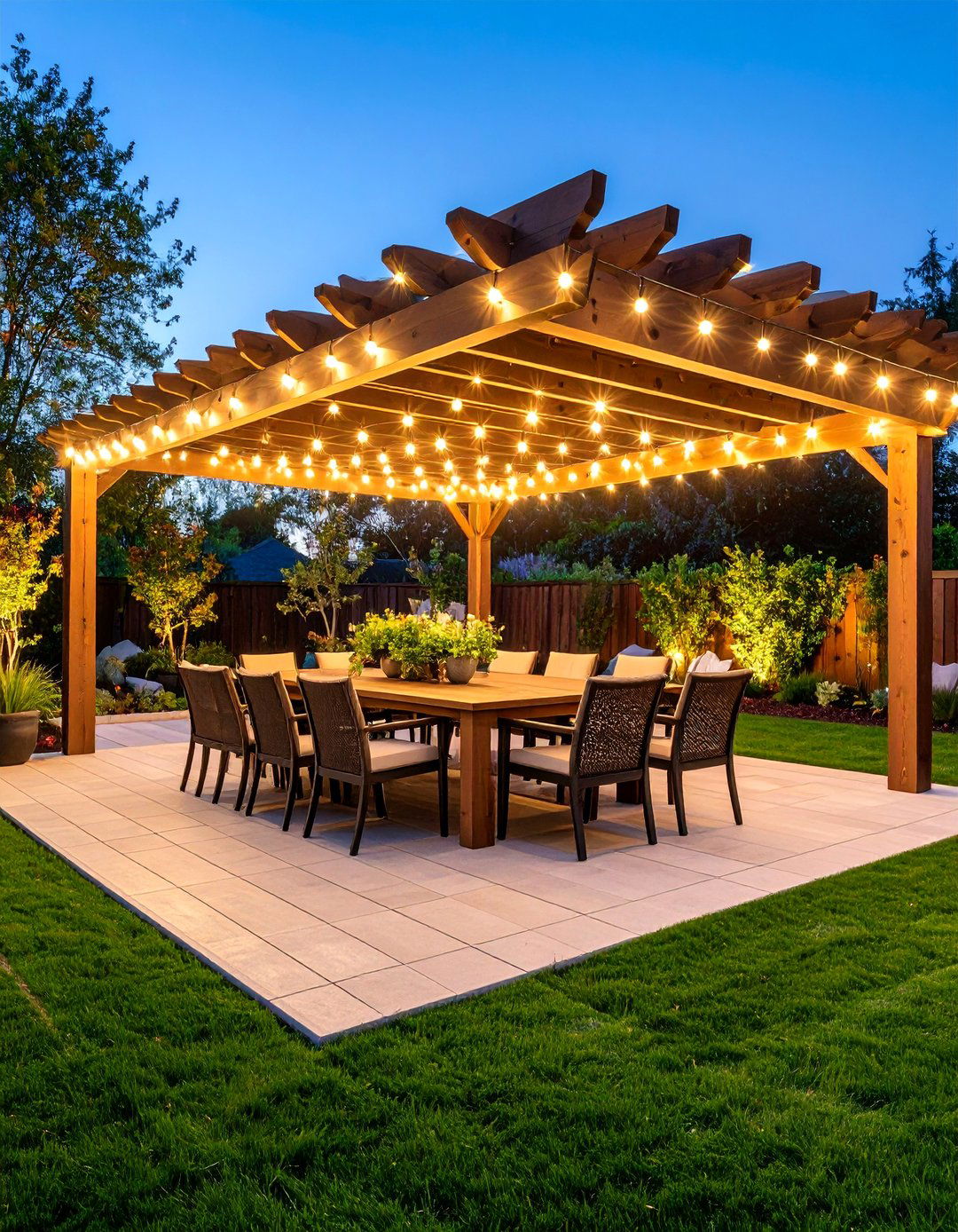 The Outdoor Dining Room - 30 backyard ideas with pavers and turf