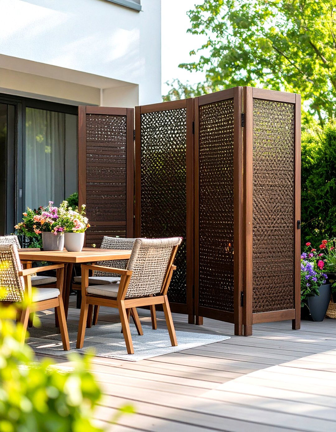 The Outdoor Folding Screen Divider - 30 deck privacy ideas