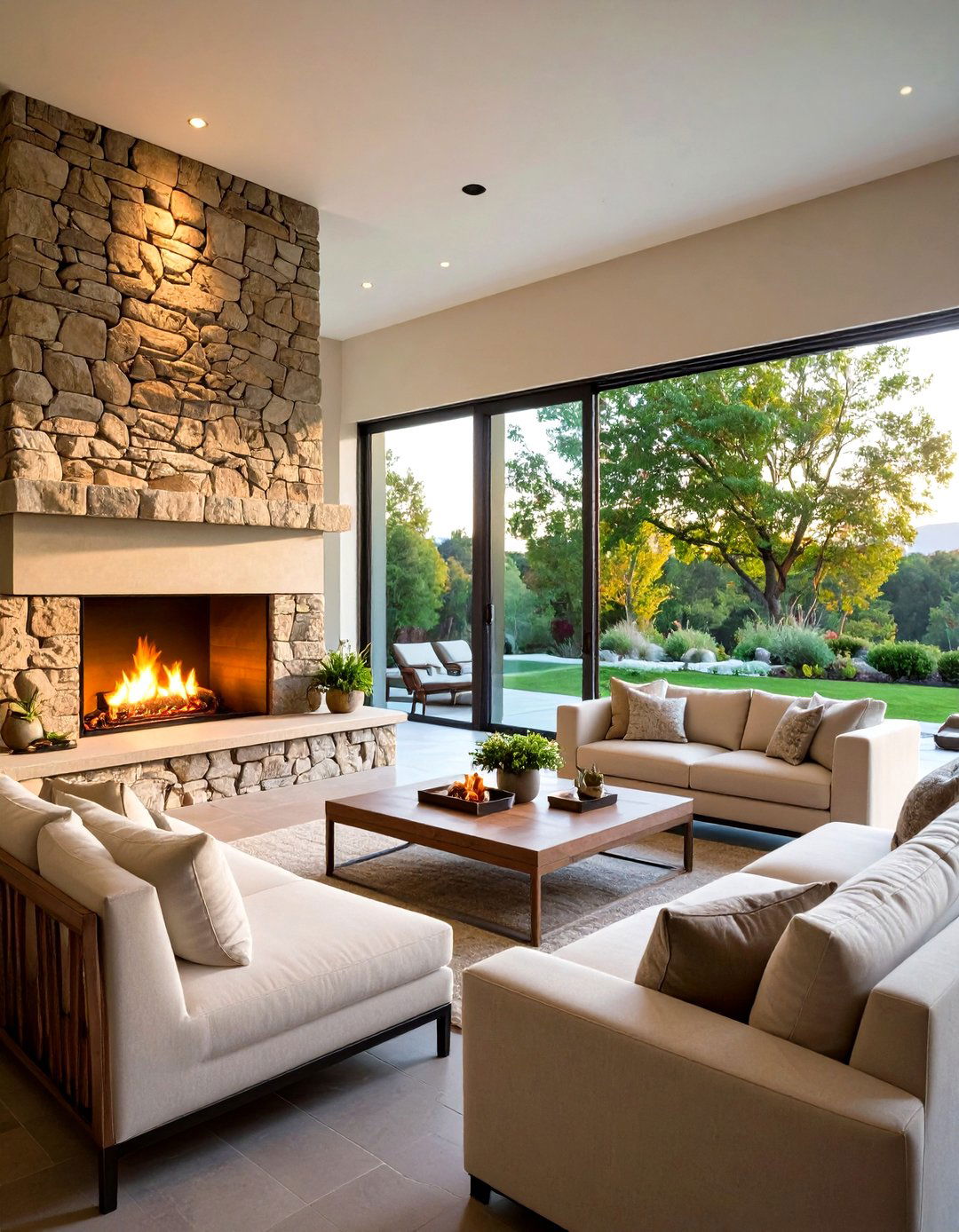 The Outdoor Inspired Living Room Fireplace - 30 living room with fireplace ideas