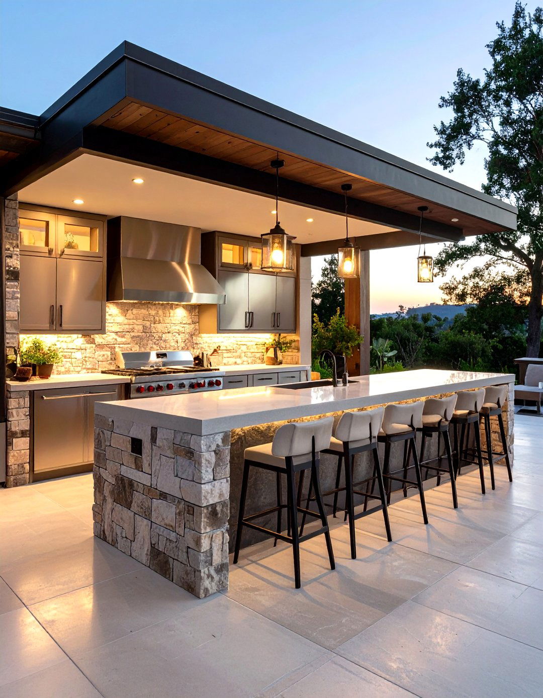 The Outdoor Kitchen and Bar - 30 how to design outdoor living spaces ideas
