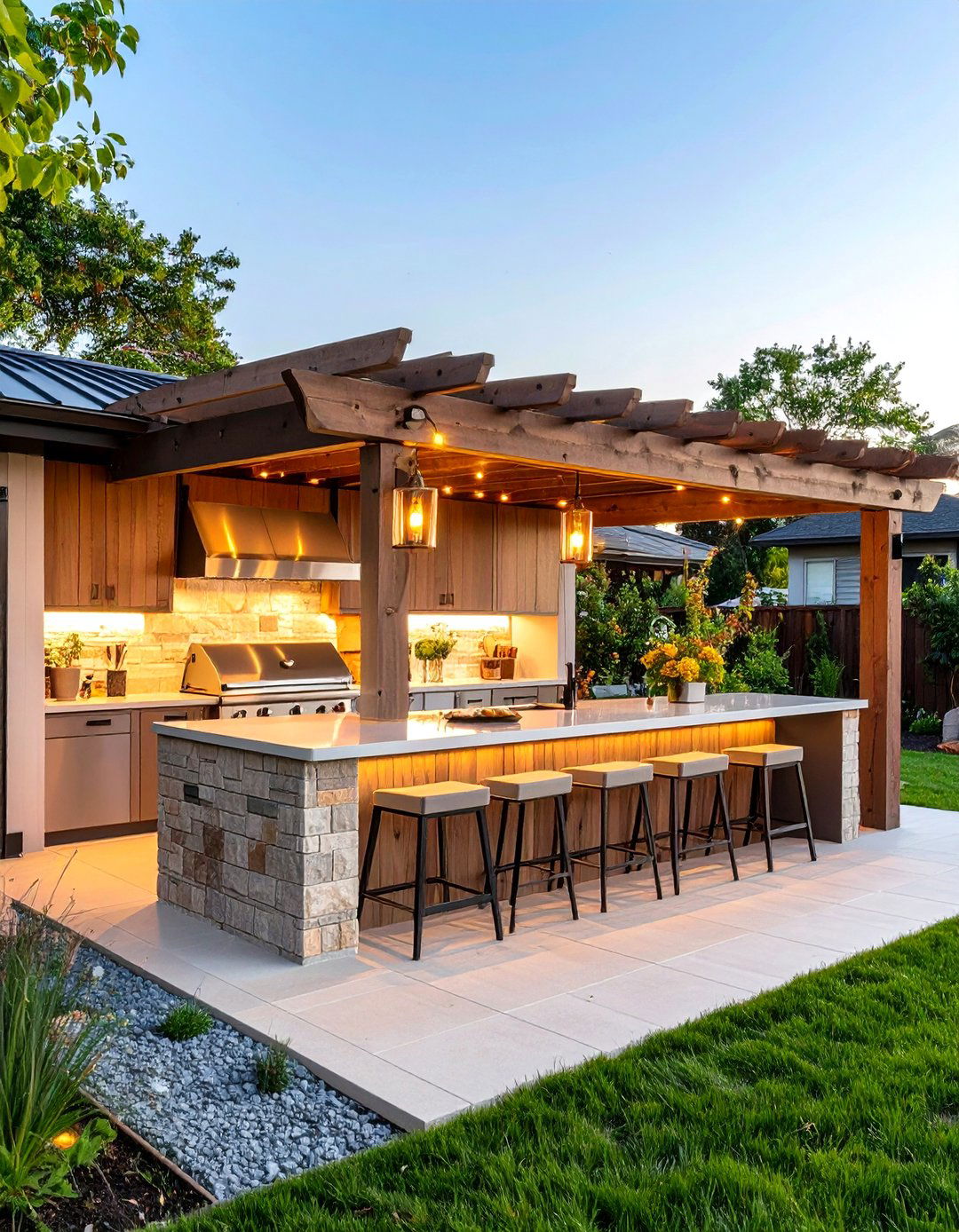 The Outdoor Kitchen and Bar - 30 backyard hardscape ideas