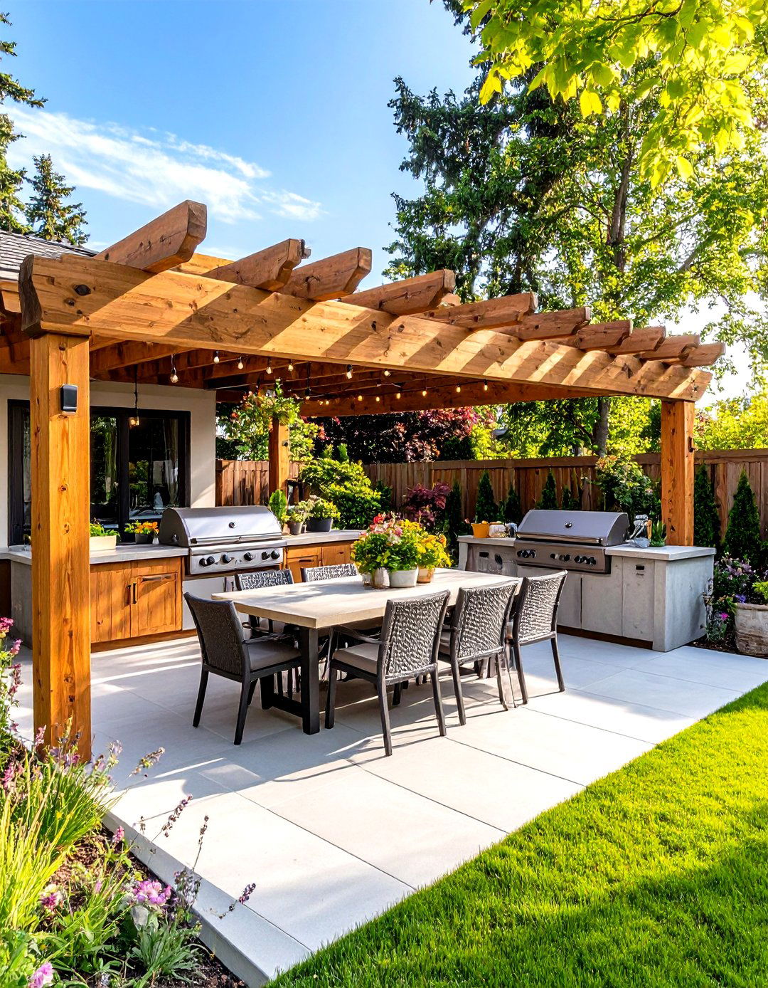 The Outdoor Kitchen and Dining Area - 30 diy landscaping ideas