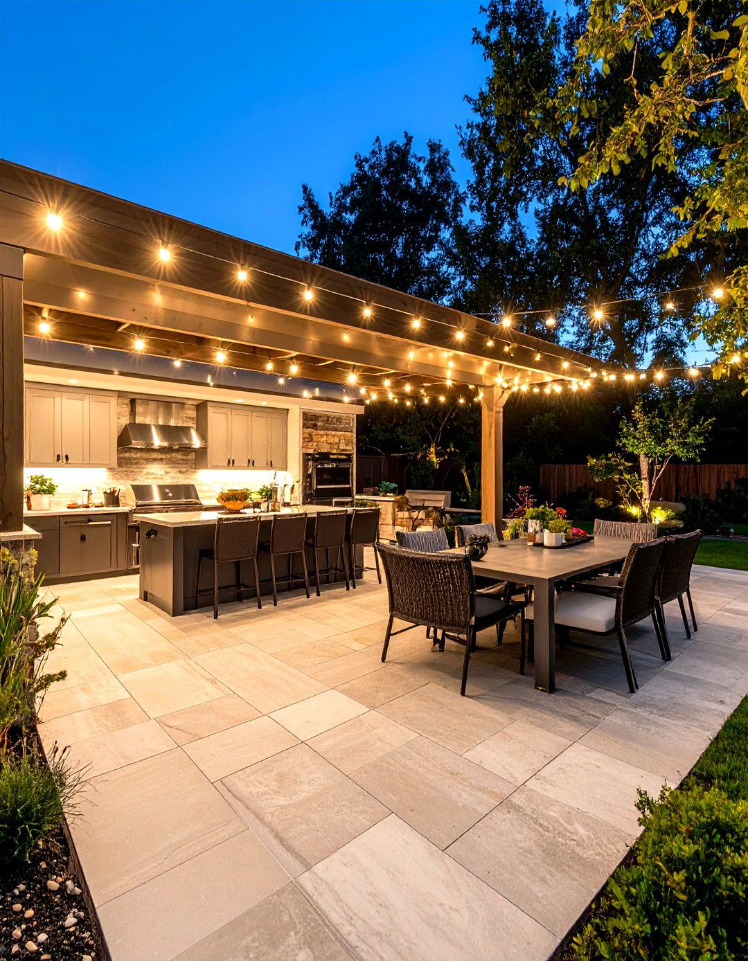 The Outdoor Kitchen and Dining Patio - 30 flagstone patio ideas