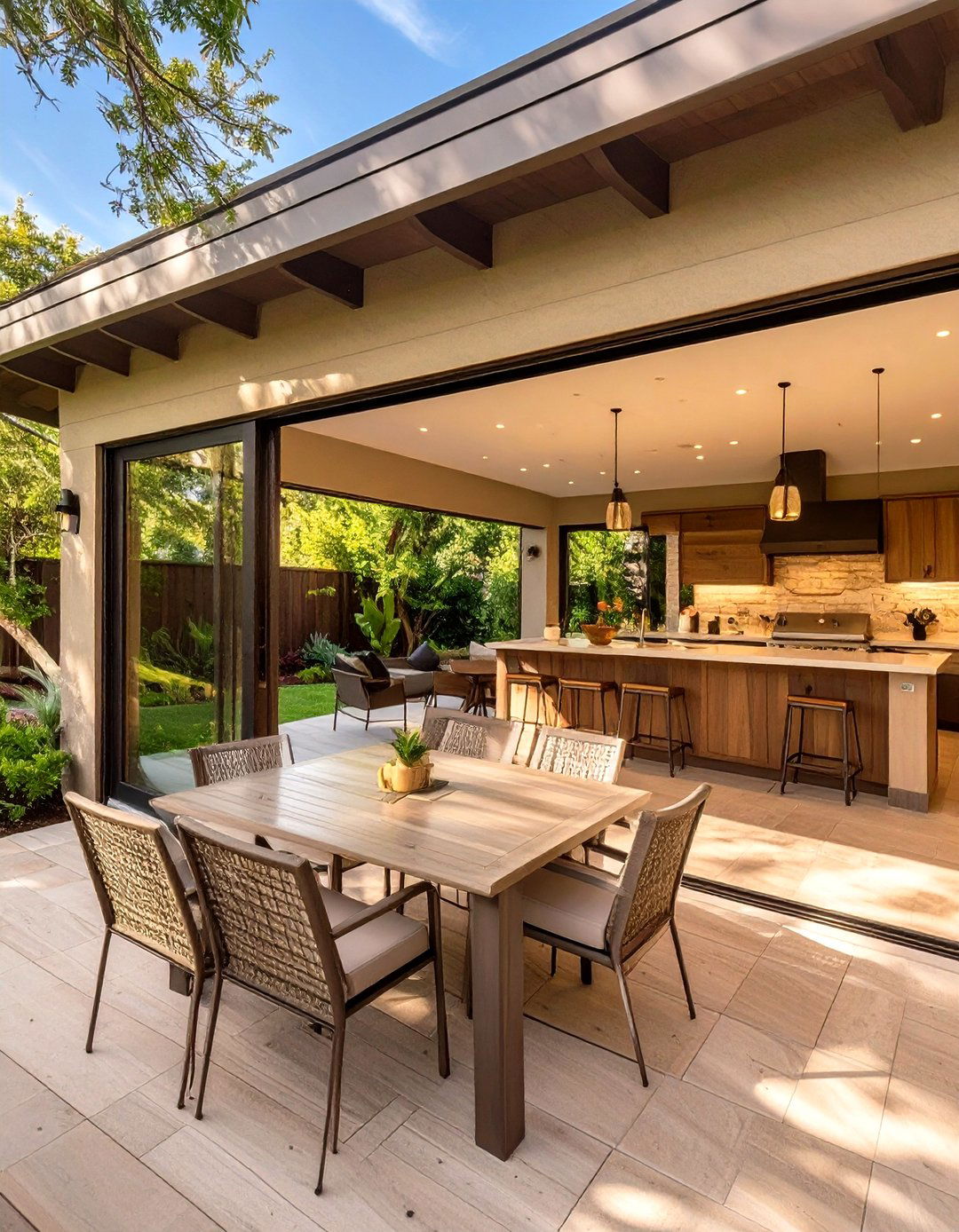 The Outdoor Kitchen and Patio Room - 30 garage extension ideas