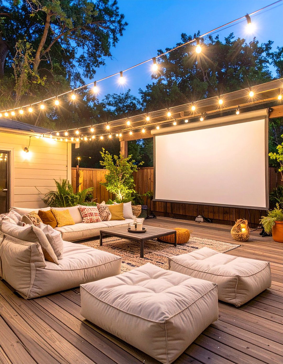 The Outdoor Movie Night Deck - 30 deck and patio ideas