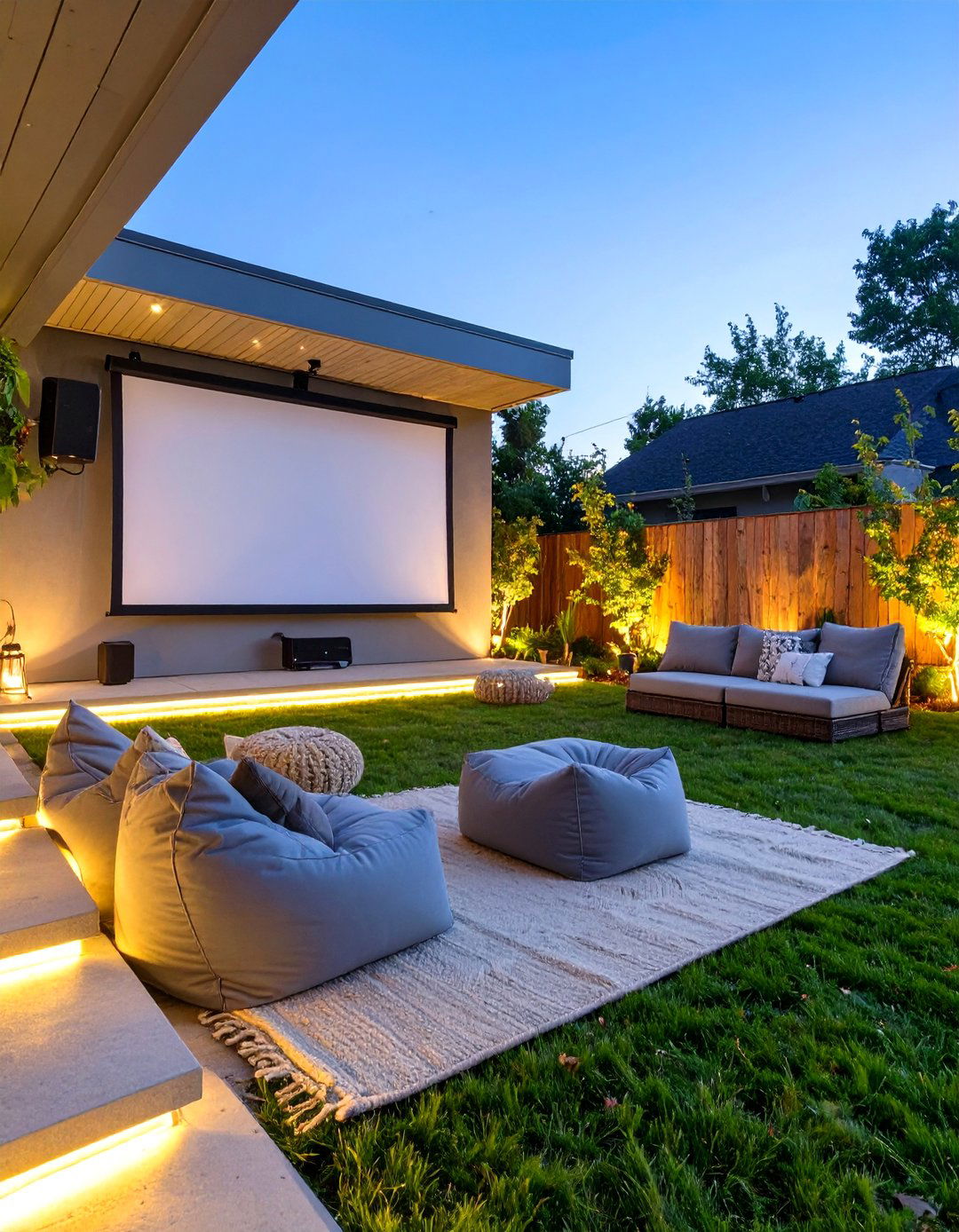 The Outdoor Movie Night Nook - 30 ai small backyard design ideas