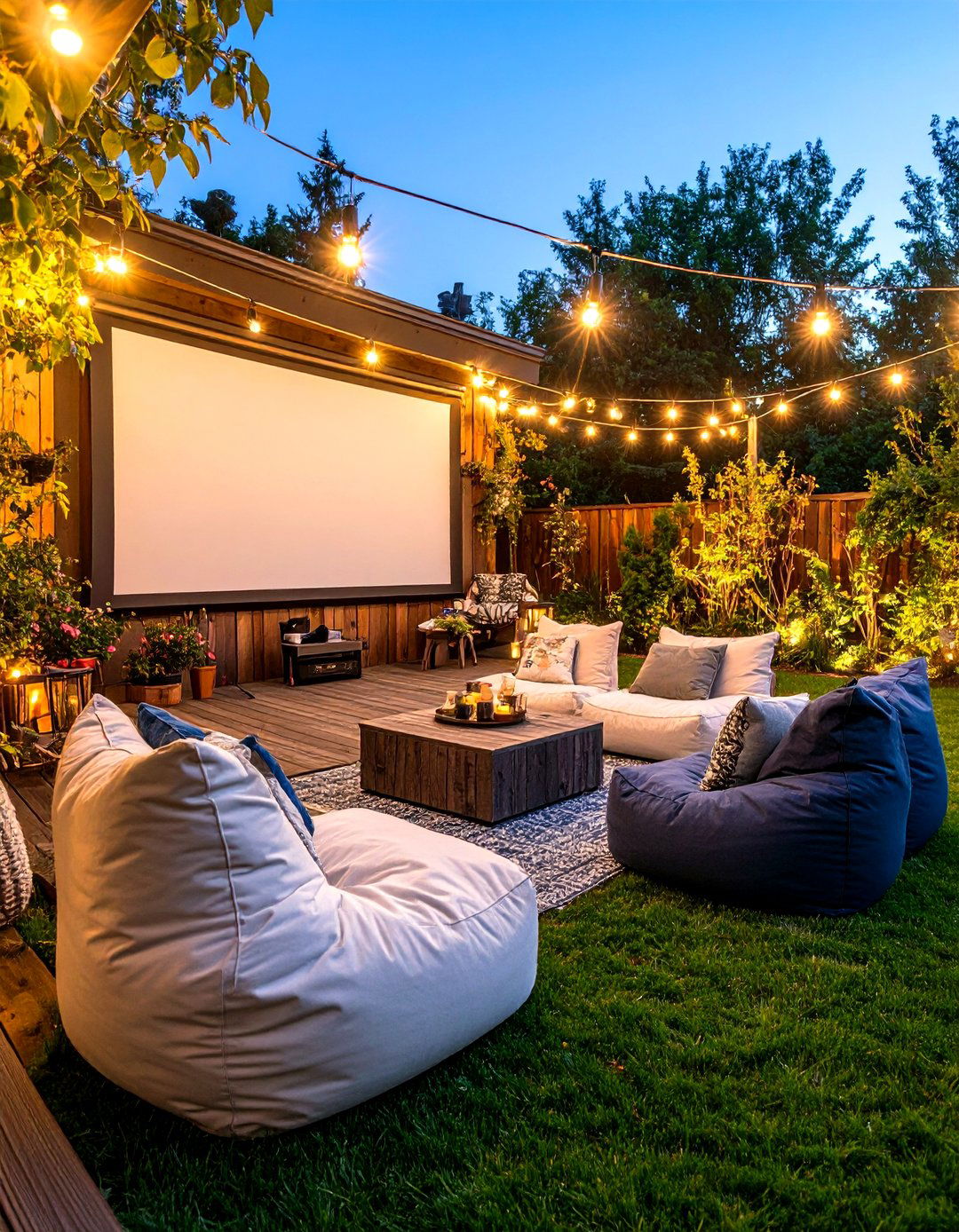 The Outdoor Movie Night Patio - 30 diy patio ideas