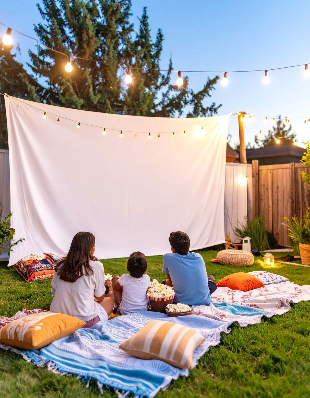 The Outdoor Movie Night Setup - 30 budget backyard ideas