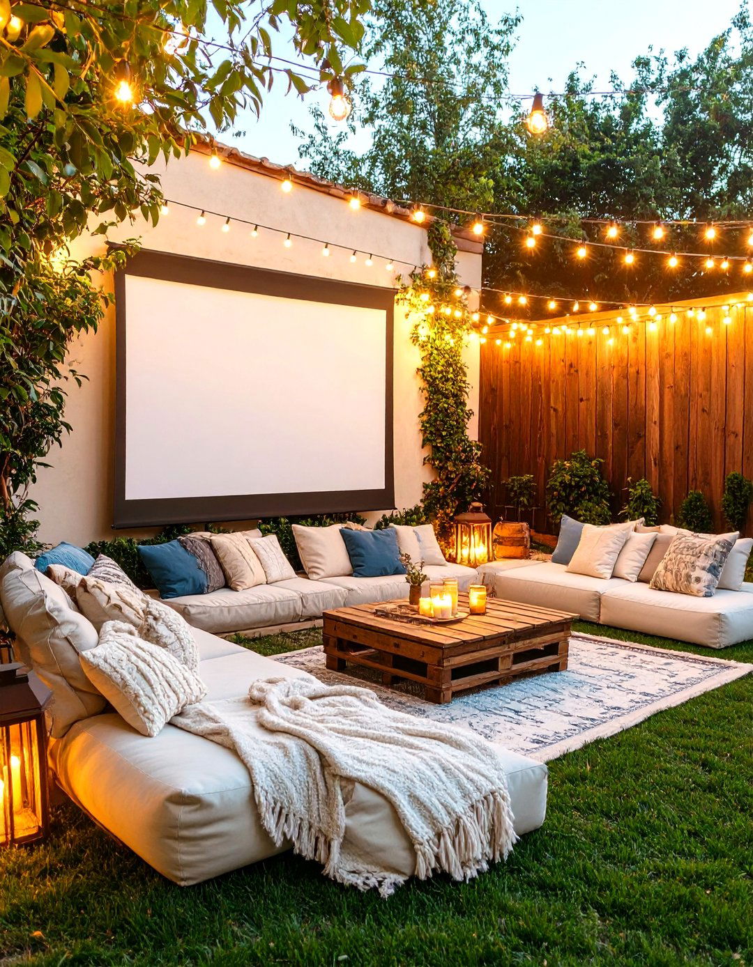 The Outdoor Movie Night Setup - 30 backyard landscape ideas