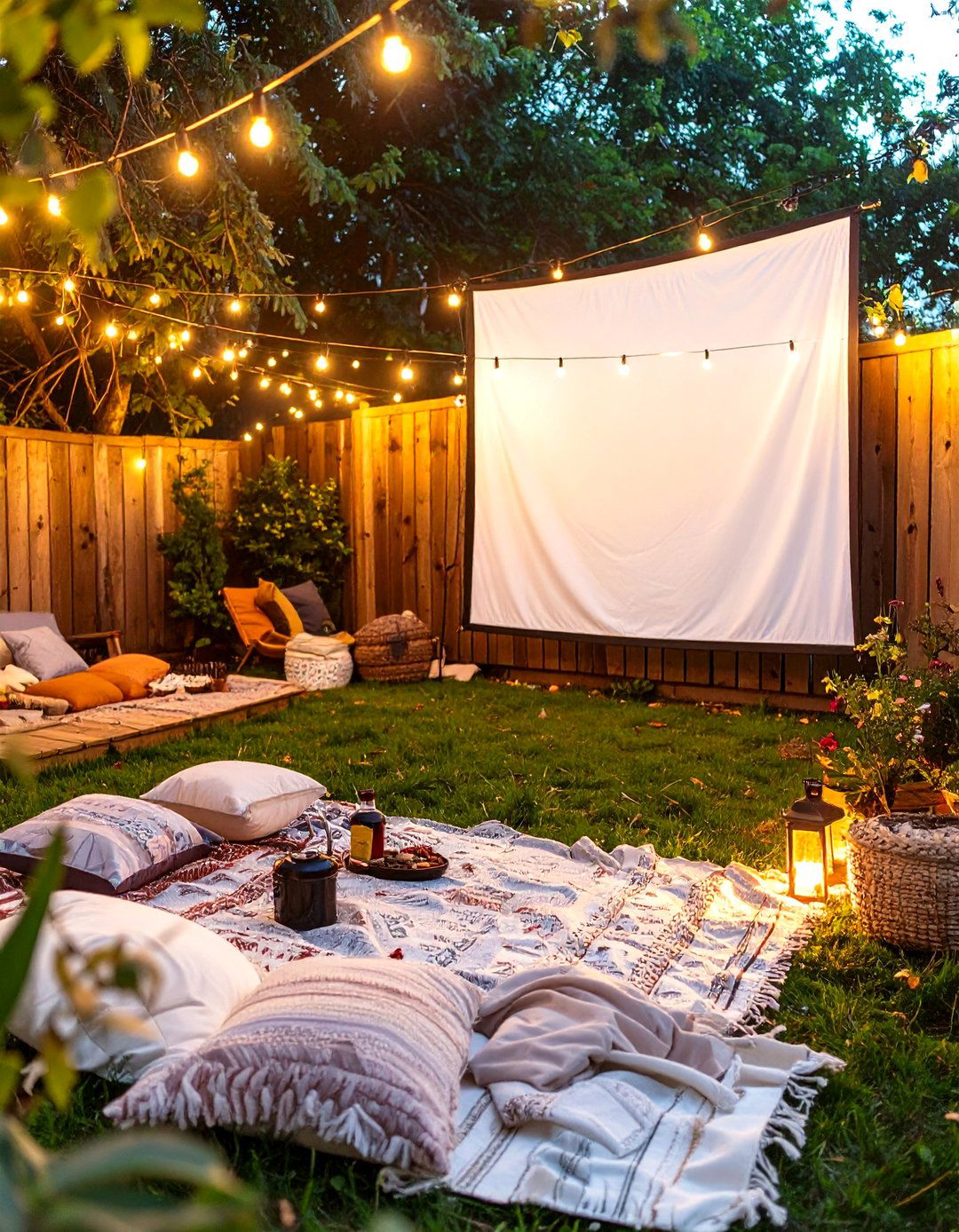 The Outdoor Movie Theater - 30 budget small backyard ideas