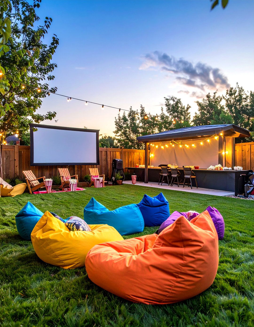 The Outdoor Movie Theater Backyard - 30 no grass backyard ideas