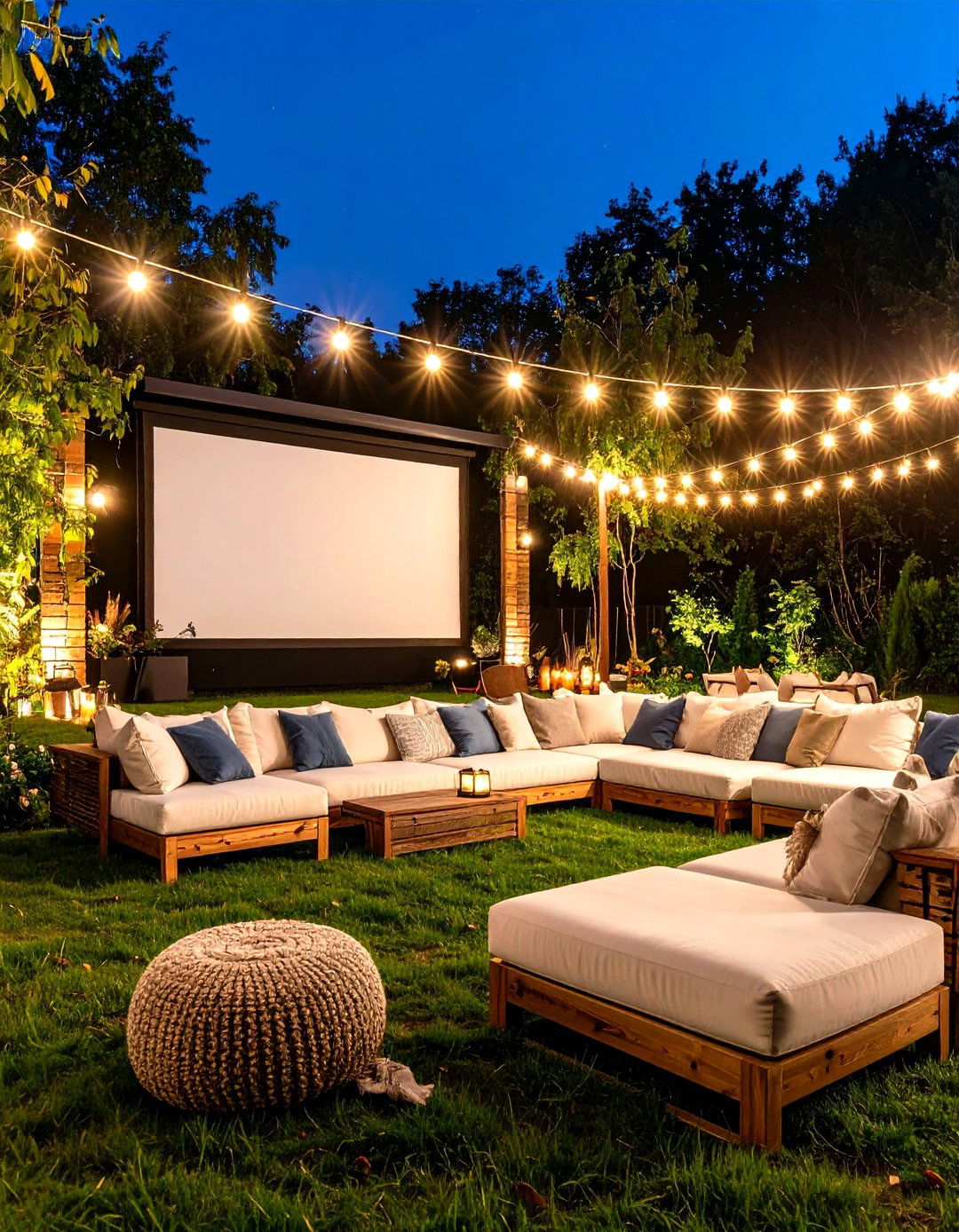 The Outdoor Movie Theater Lounge - 30 large backyard ideas