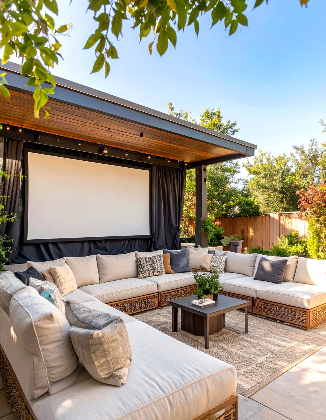 The Outdoor Movie Theater Patio - 30 covered patio backyard patio ideas