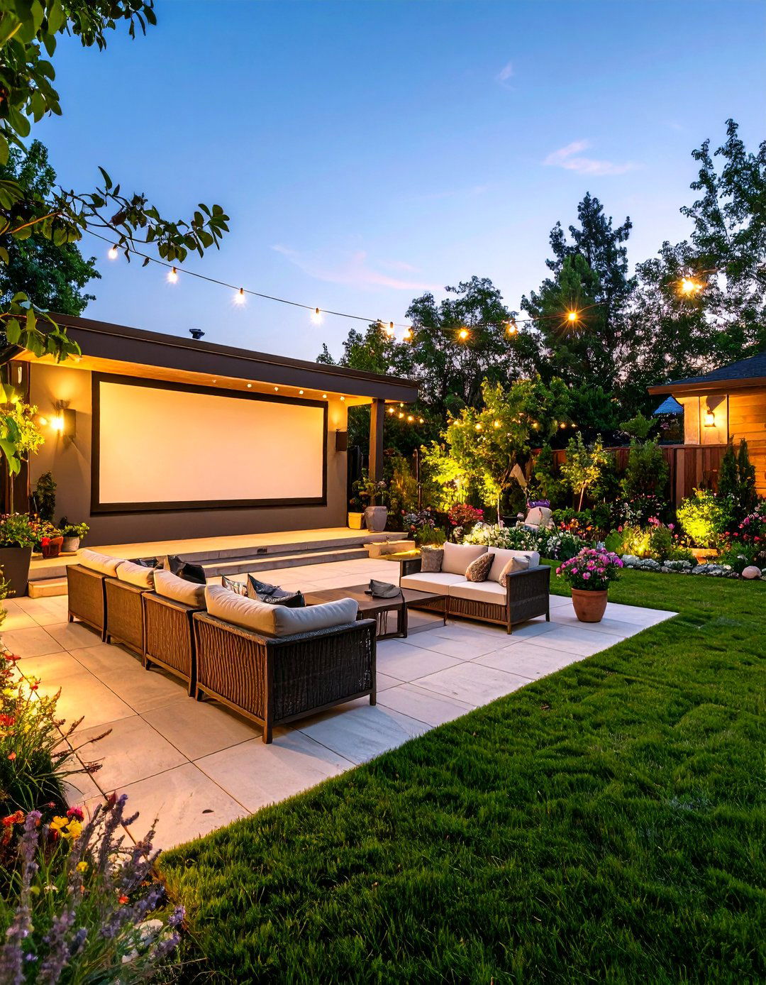 The Outdoor Movie Theater Space - 30 backyard hardscape ideas