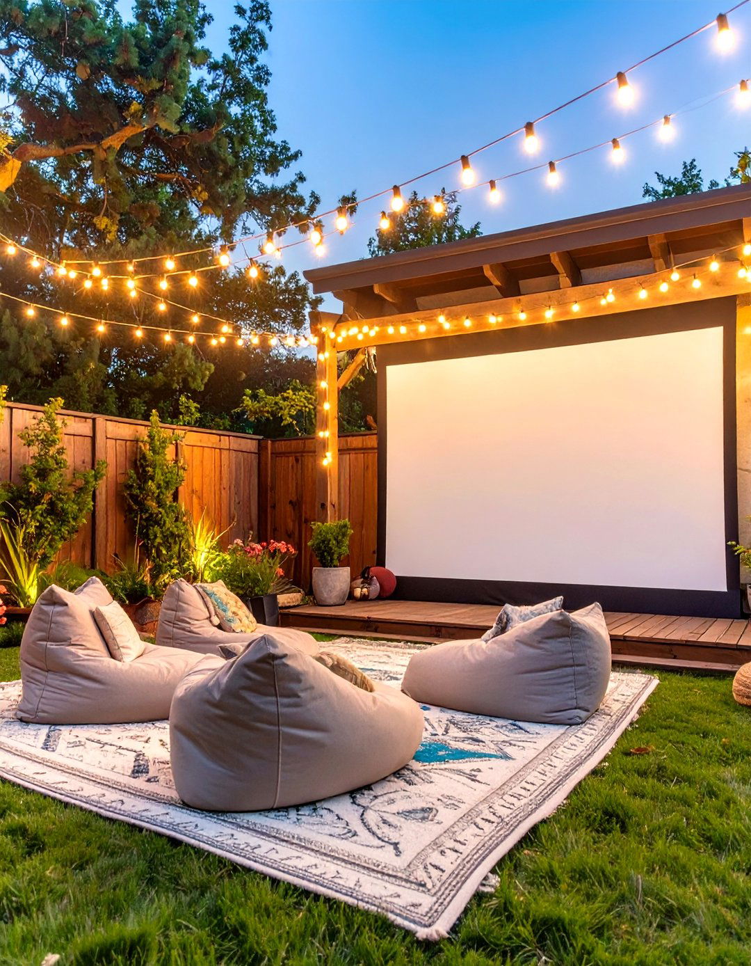 The Outdoor Movie Theater Yard - 30 budget backyard ideas no grass