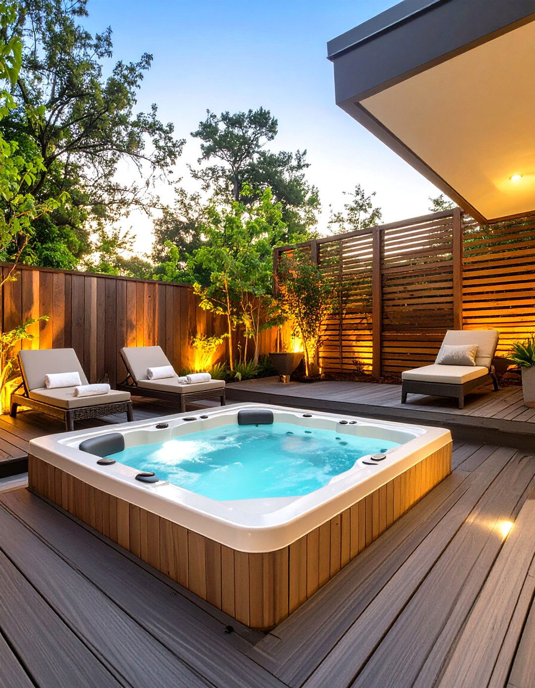 The Outdoor Spa and Relaxation Zone - 30 no grass backyard ideas