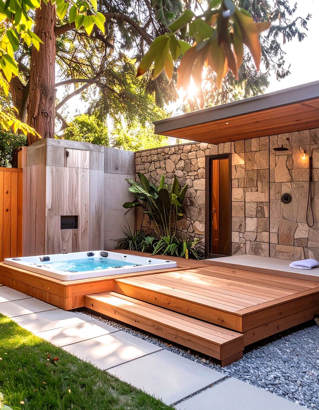 The Outdoor Wellness Retreat - 30 modern backyard ideas no grass