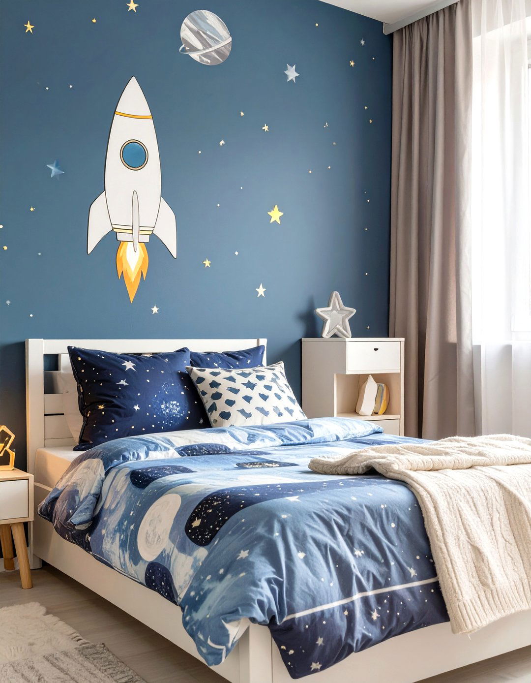 The Outer Space Odyssey - 30 kids bedroom ideas for small rooms