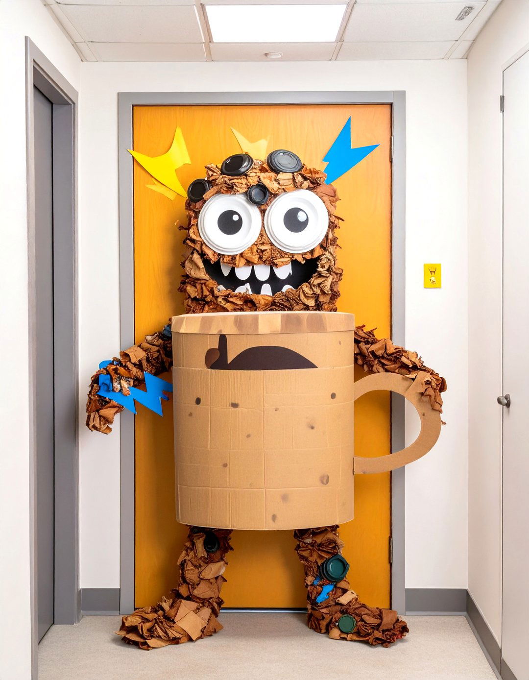 The Over Caffeinated Monster - 30 office funny  door decorating contest ideas