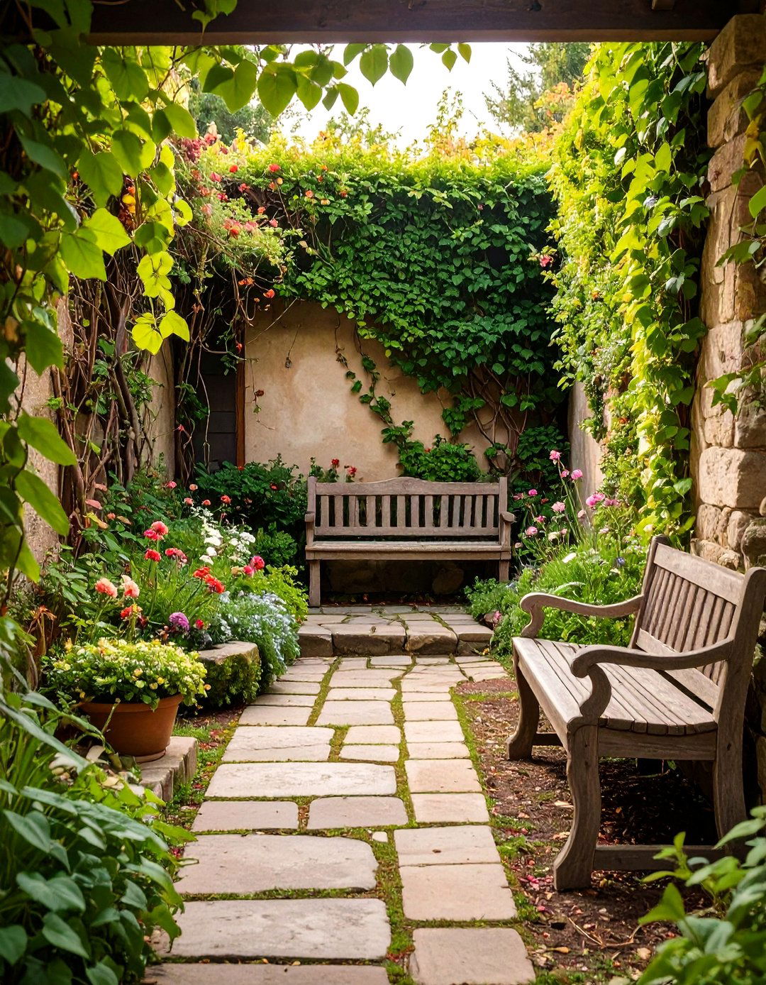 The Overgrown Secret Garden - 30 ai small backyard design ideas