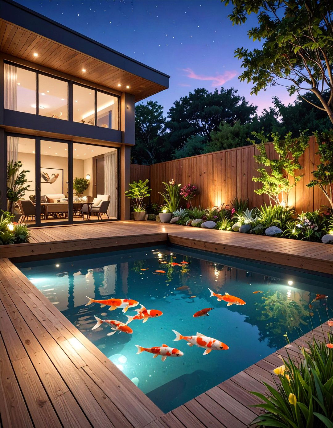 The Overhanging Deck Pond - 30 backyard water feature ideas