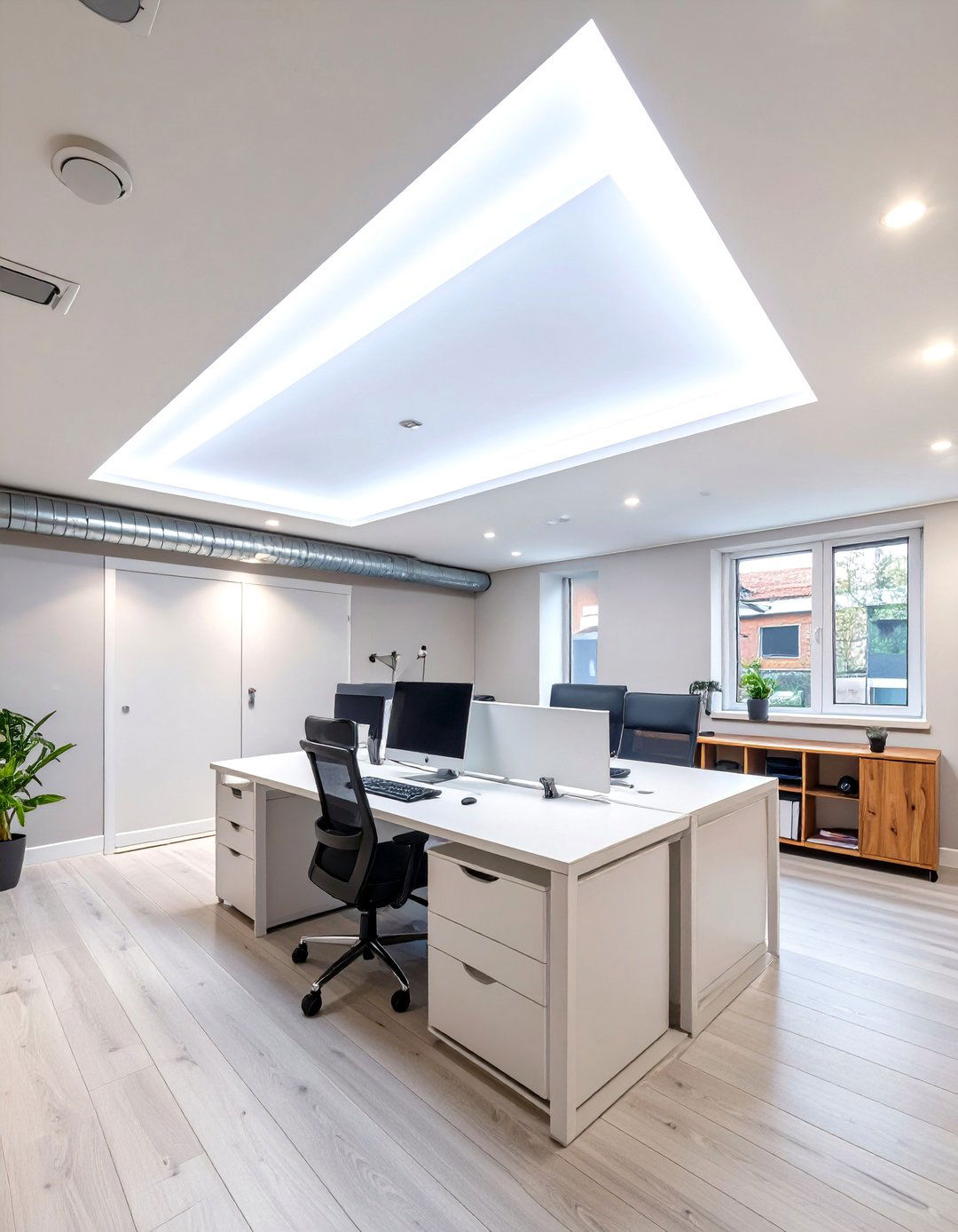 The Overhead Skylight Effect Basement Office - 30 basement office ideas no windows
