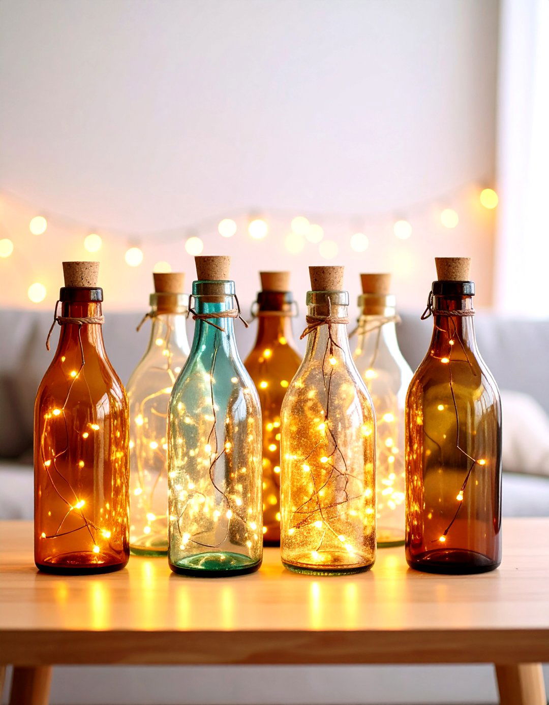 The Painted Bottle Illumination - 30 diwali decoration ideas for living room