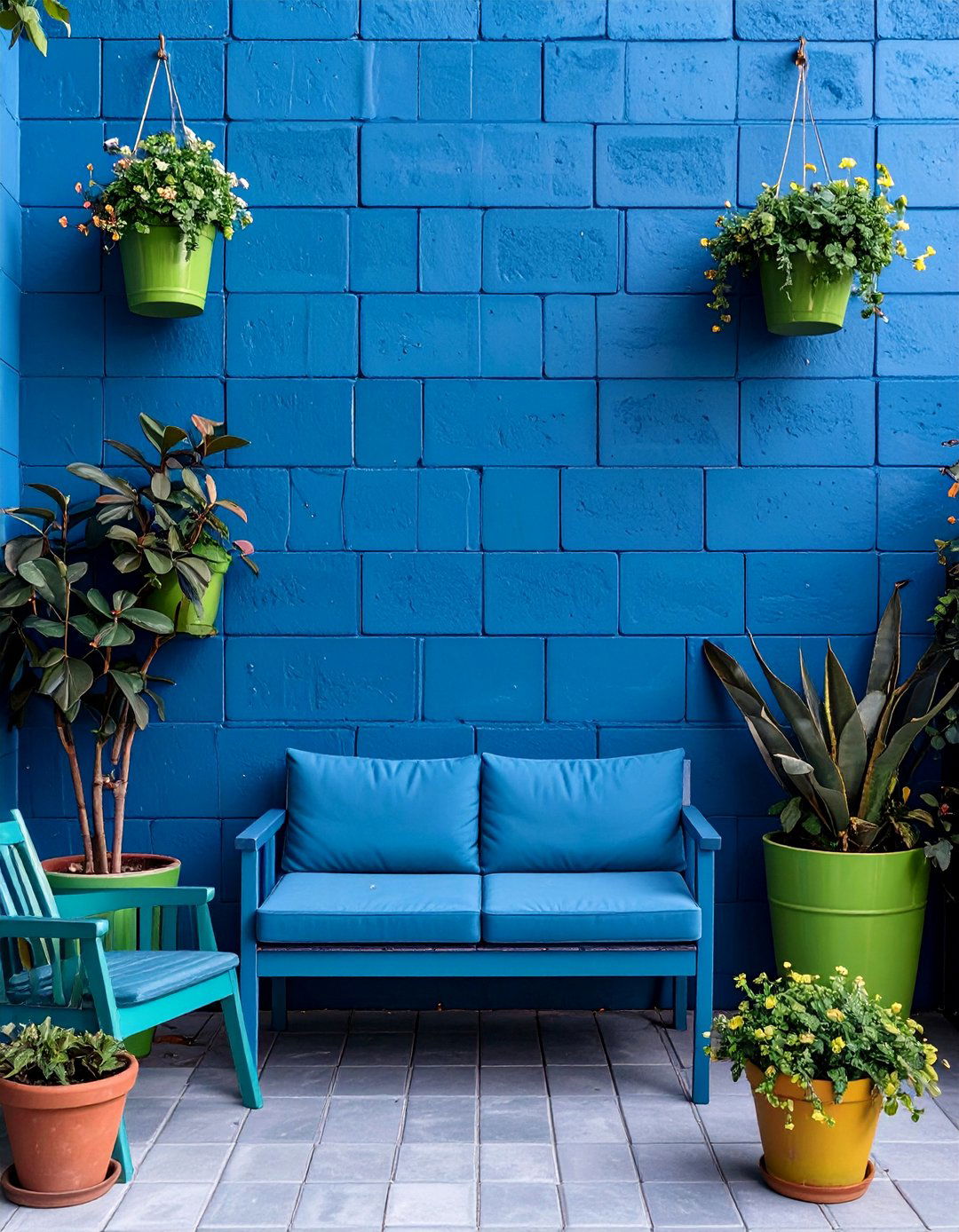 The Painted Cinder Block Wall - 30 cheap landscaping ideas