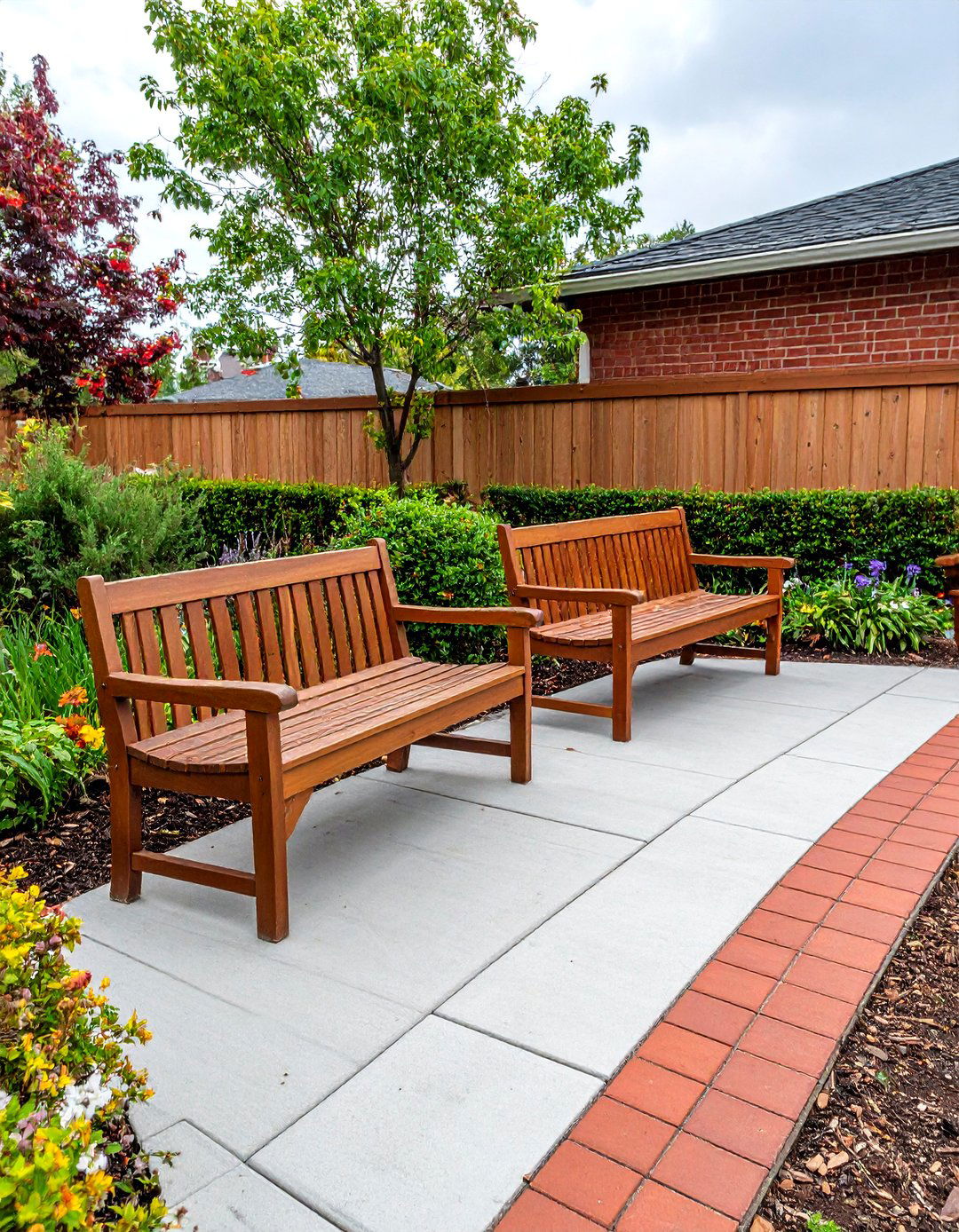 The Painted Faux Brick Patio - 30 inexpensive ways to cover concrete patio ideas