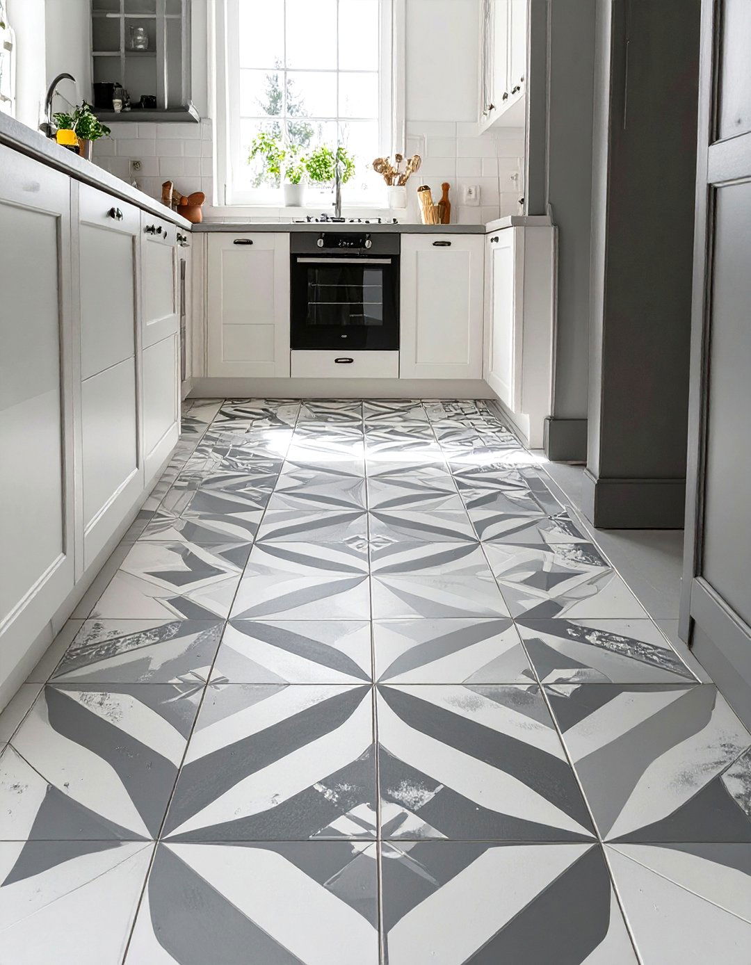 The Painted Floor Kitchen - 30 low cost simple kitchen designs