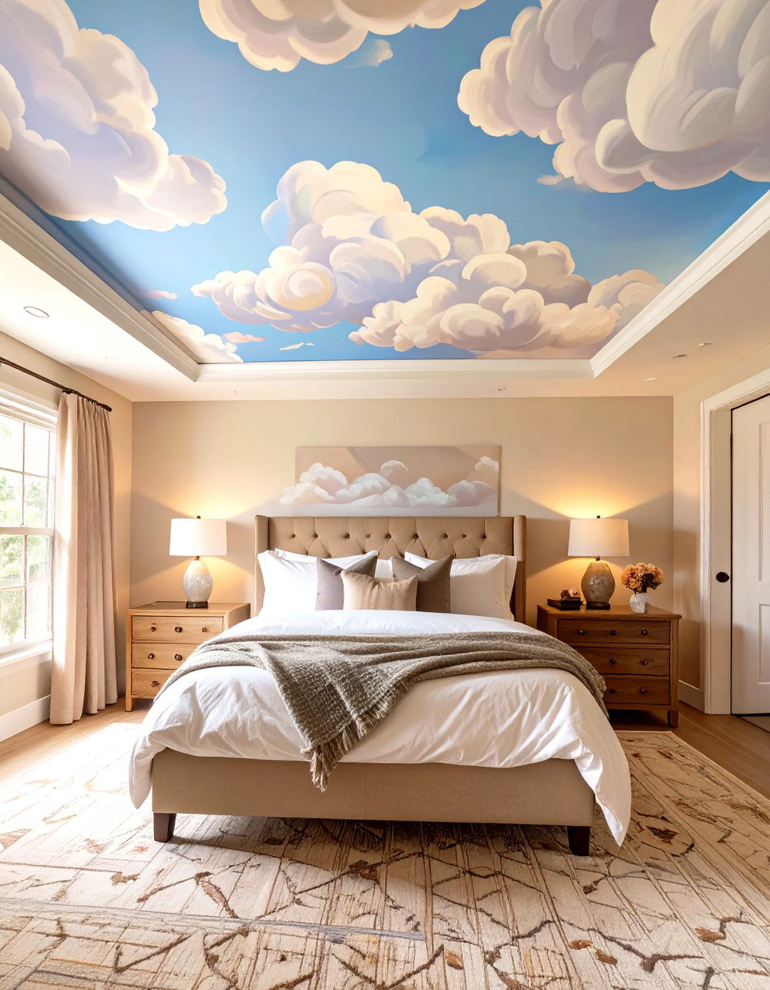 The Painted Mural Bedroom Ceiling - 30 master bedroom tray ceiling ideas