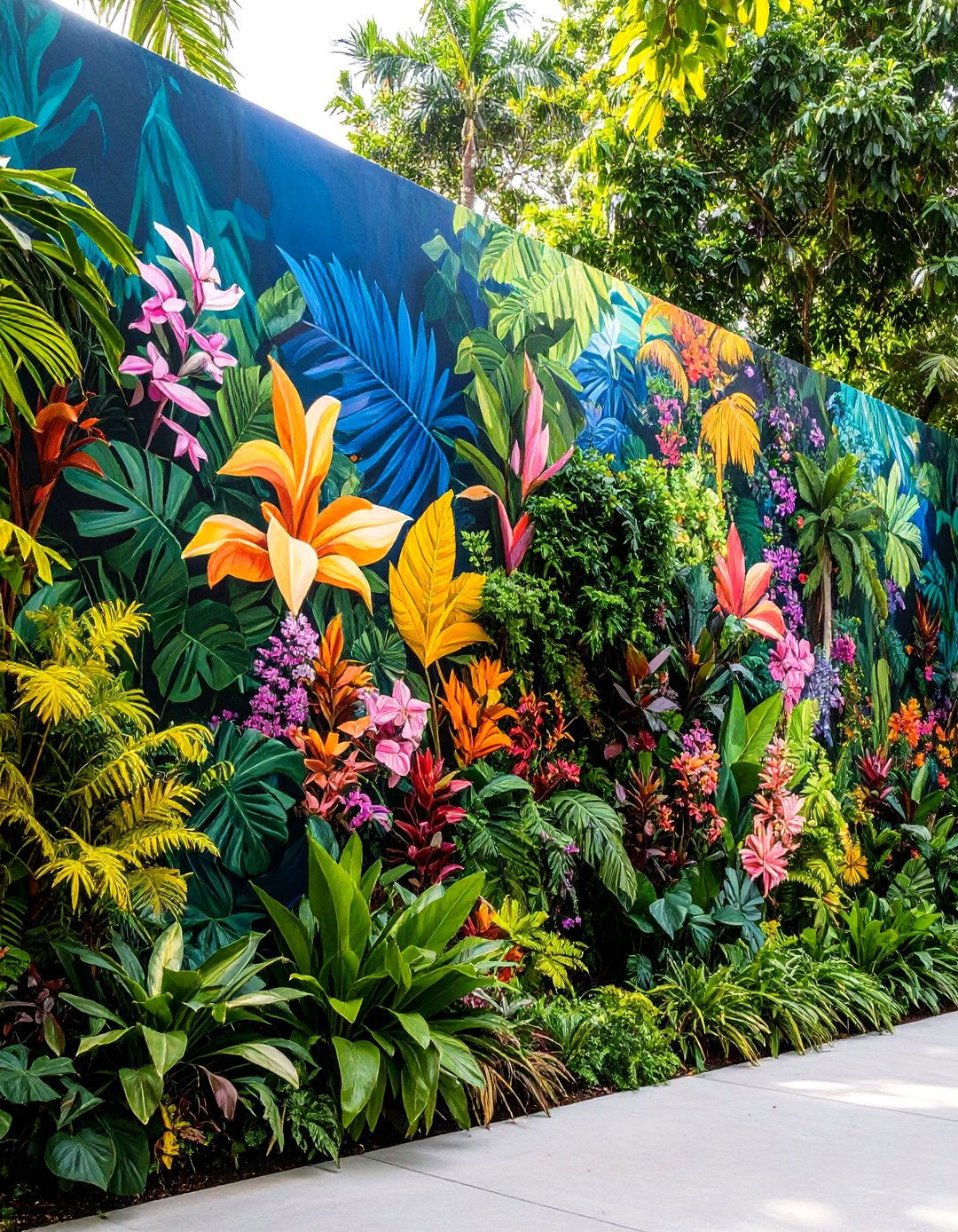 The Painted Mural Garden Wall - 30 garden wall ideas