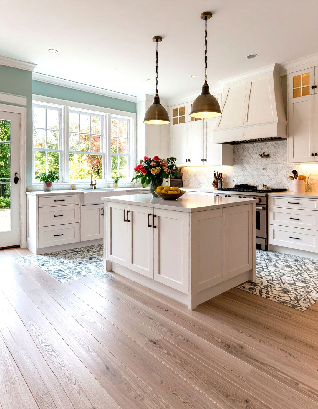 The Painted Vinyl Floor Kitchen - 30 kitchen remodel ideas on a budget