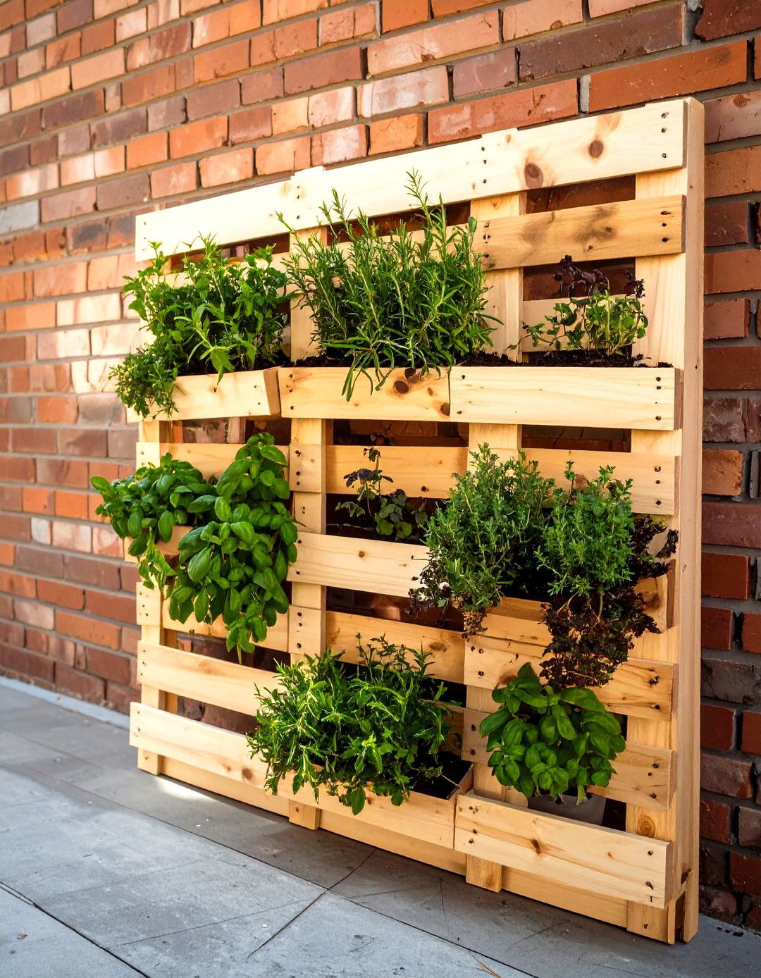 The Pallet Vertical Herb Garden - 30 cheap landscaping ideas